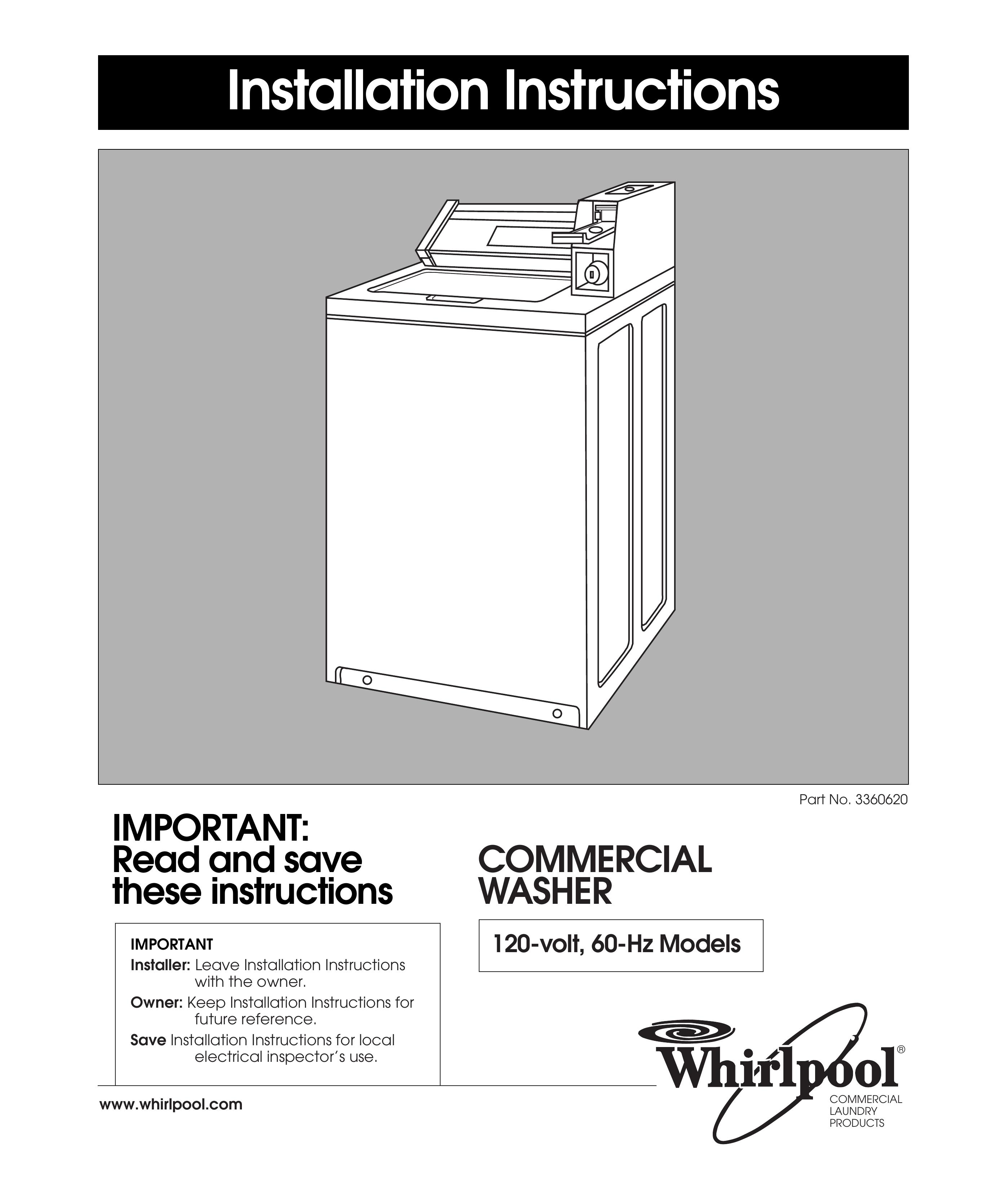 Whirlpool 3360620 Washer User Manual