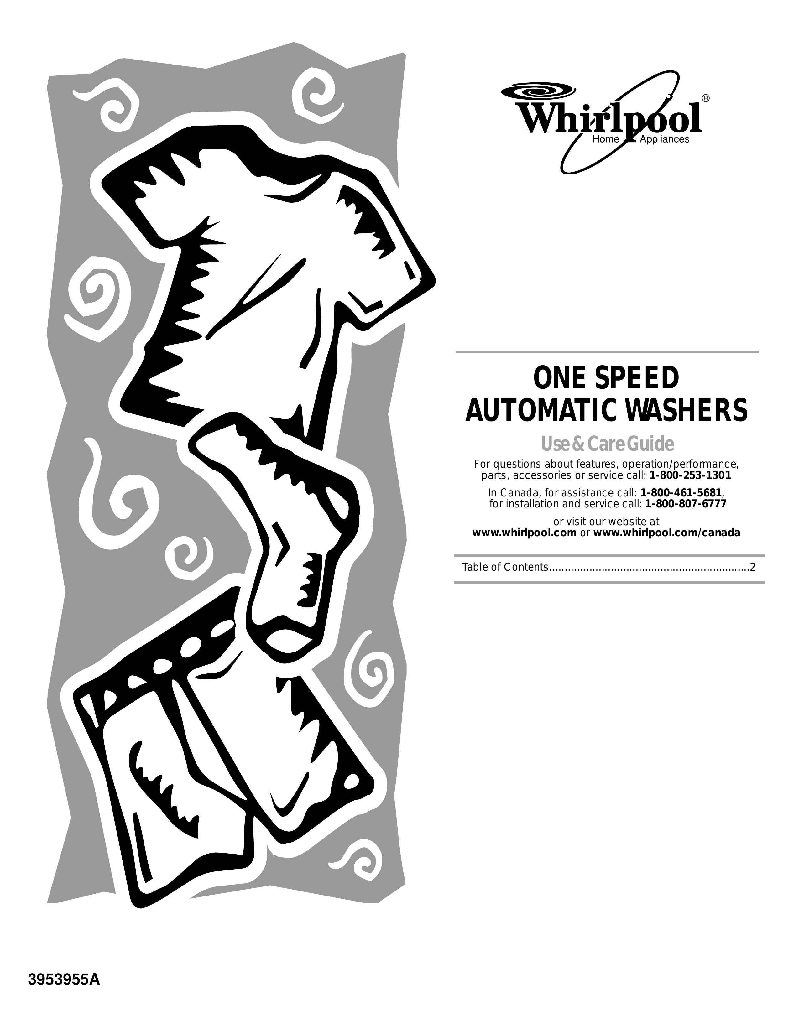 Whirlpool 3953955A Washer User Manual