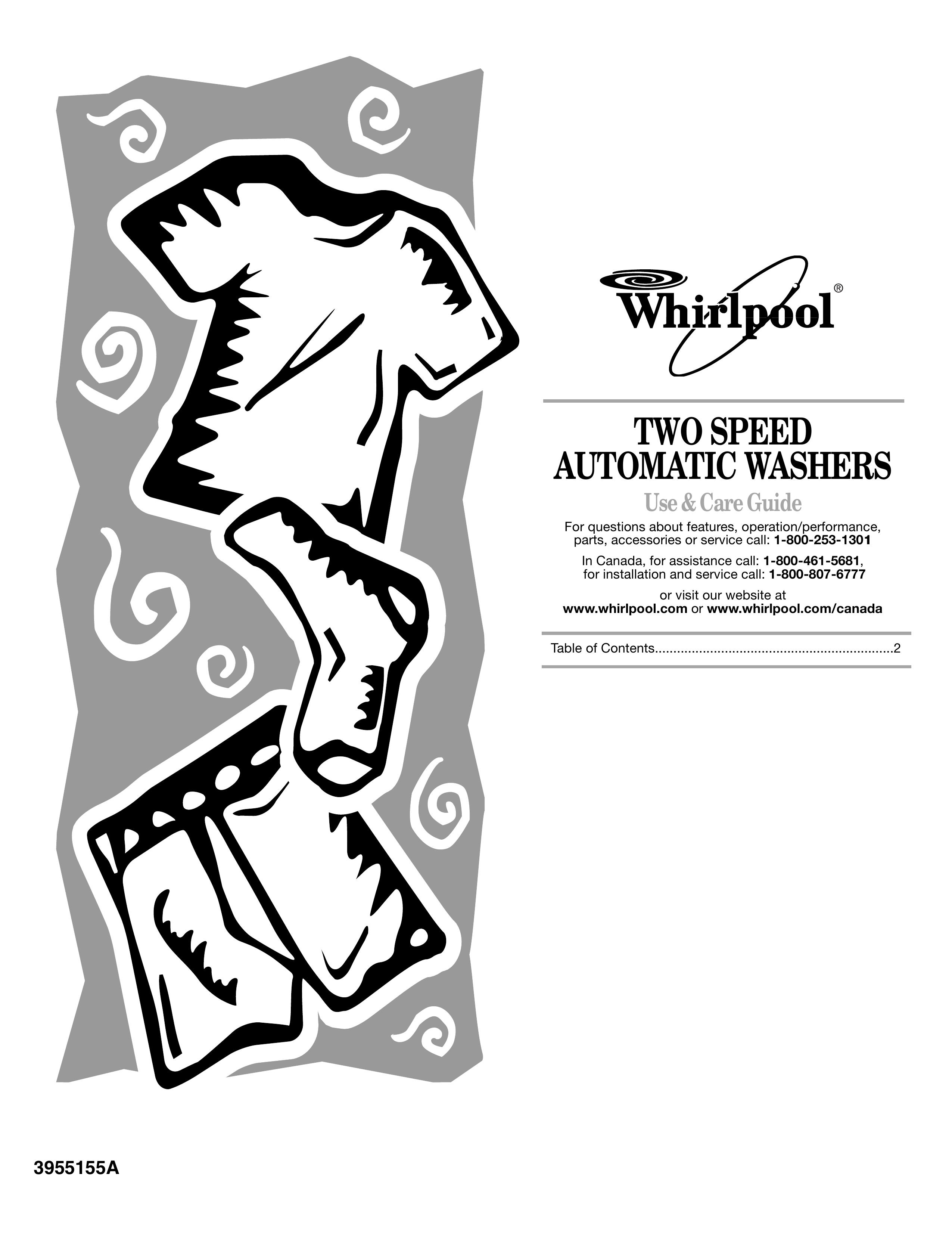 Whirlpool 3955155A Washer User Manual