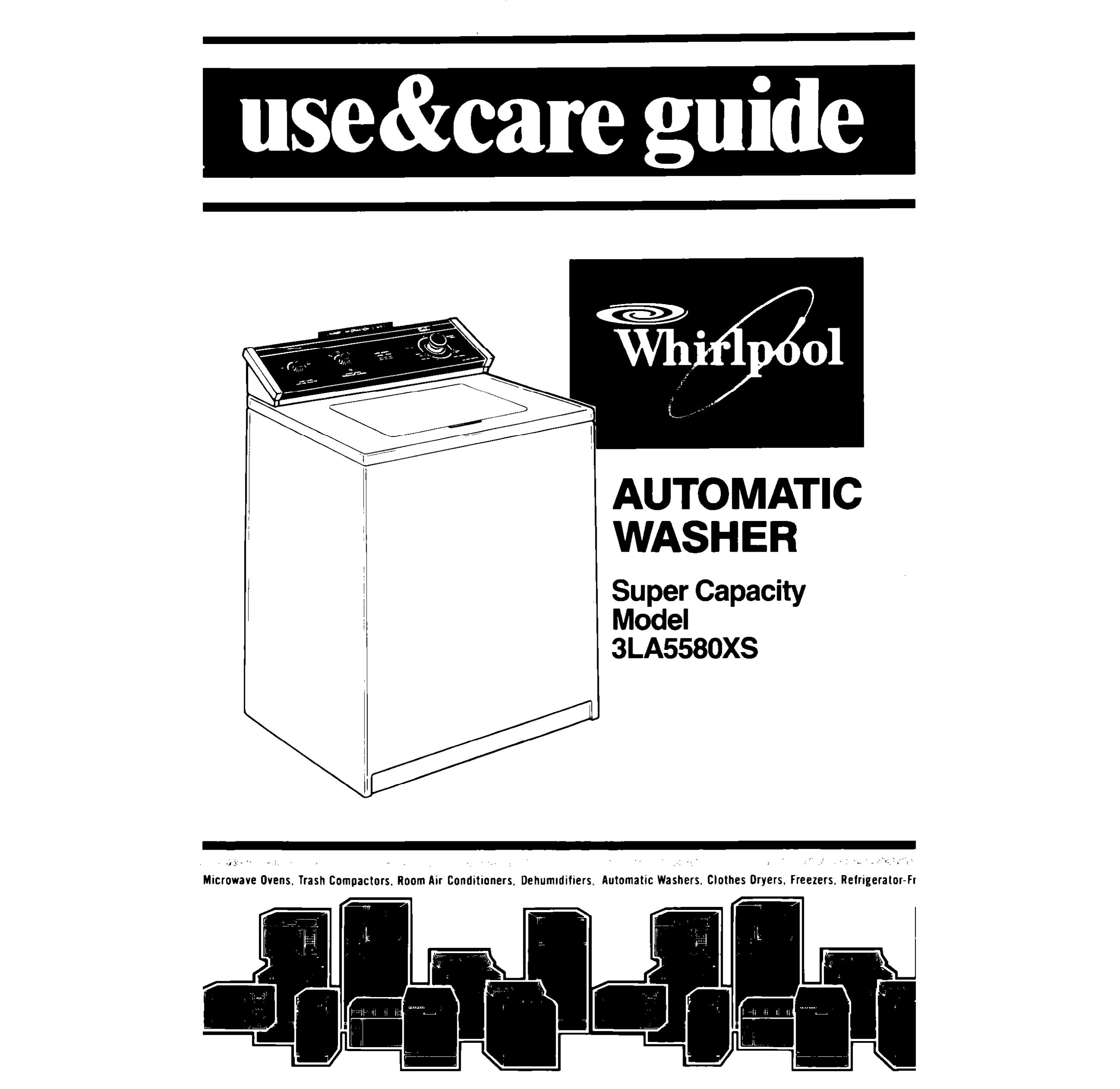 Whirlpool 3LA5580XS Washer User Manual