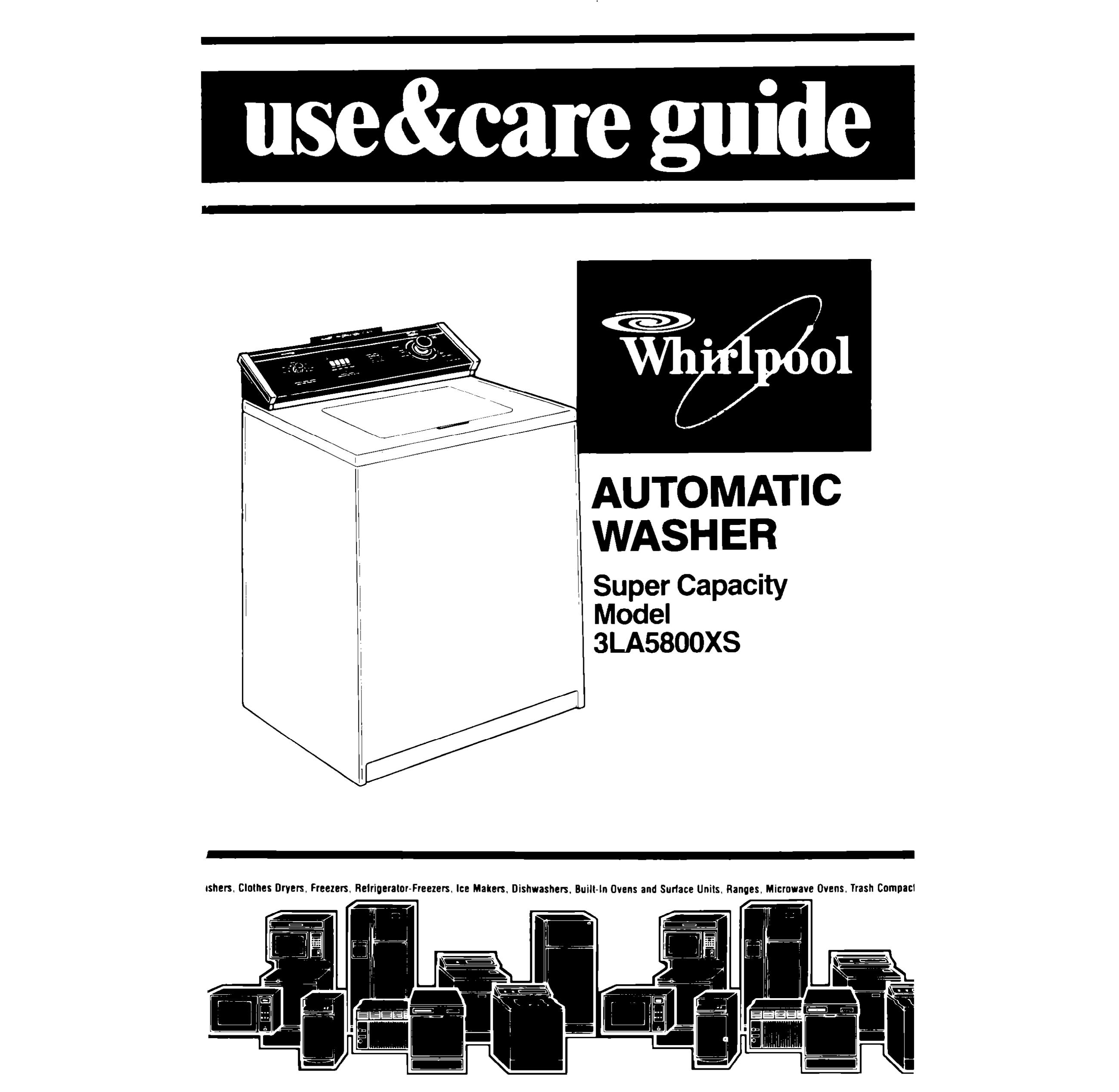 Whirlpool 3LA58OOXS Washer User Manual