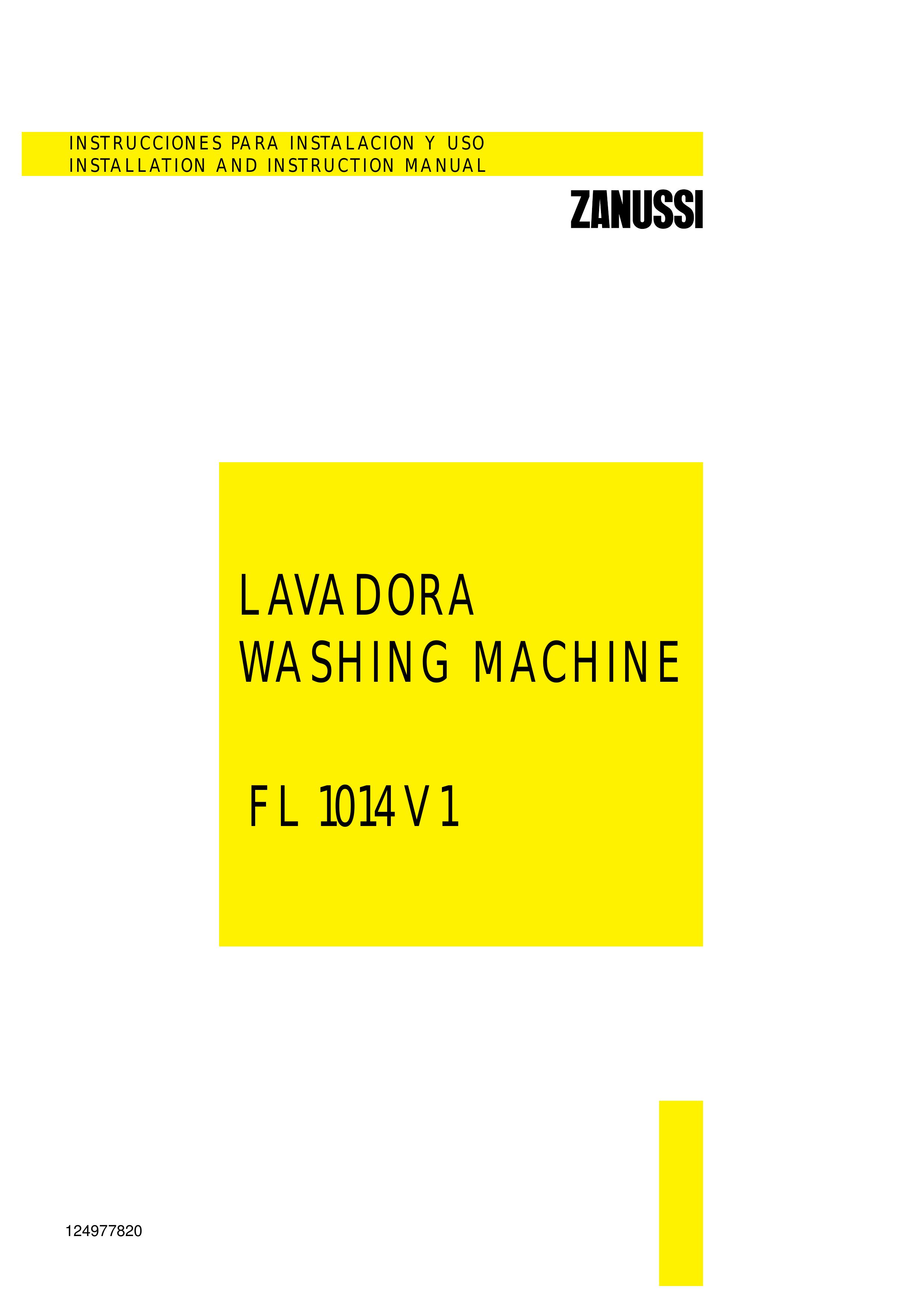Zanussi FL 1014 V1 Washer User Manual