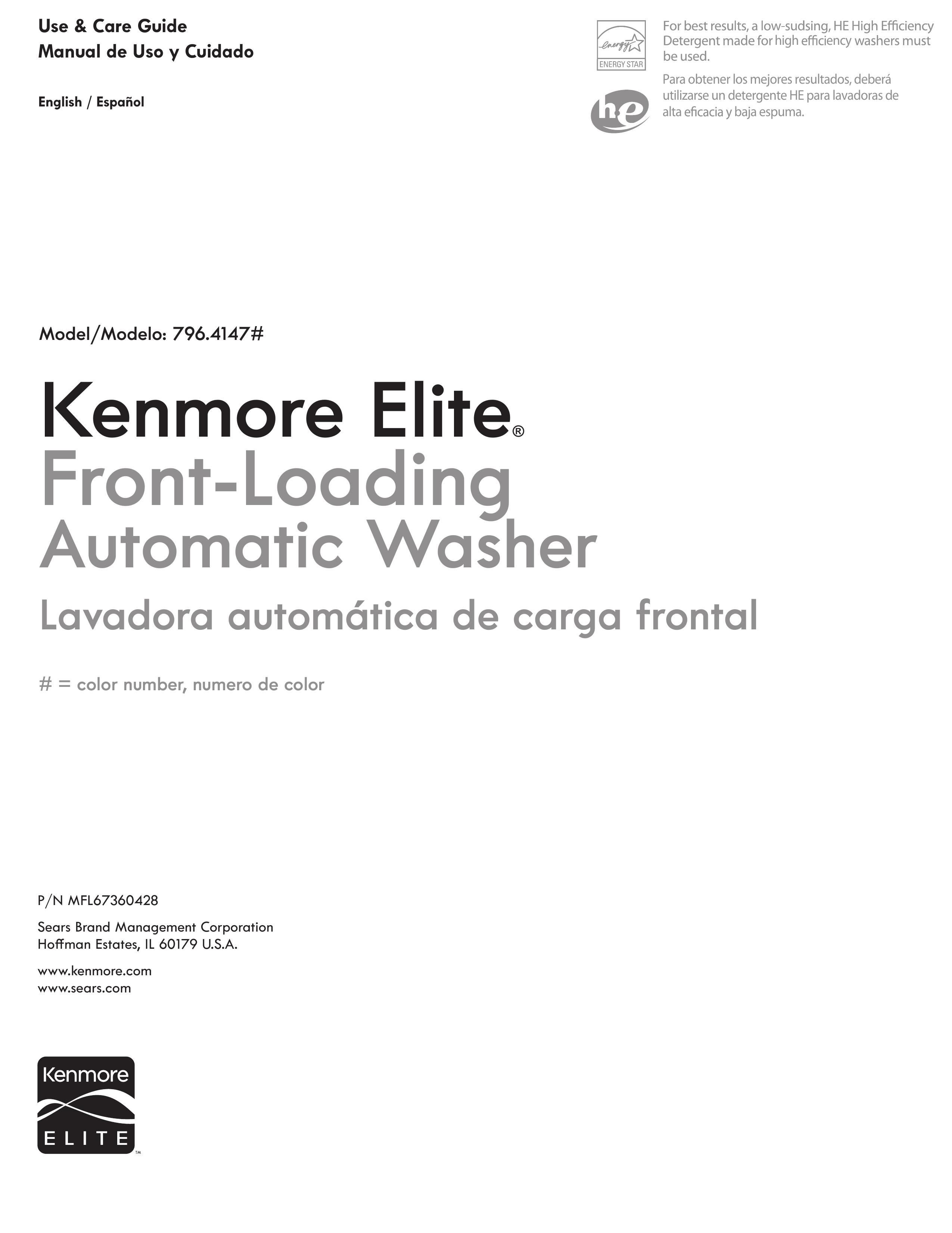 Kenmore 796.4147 Washer Accessories User Manual