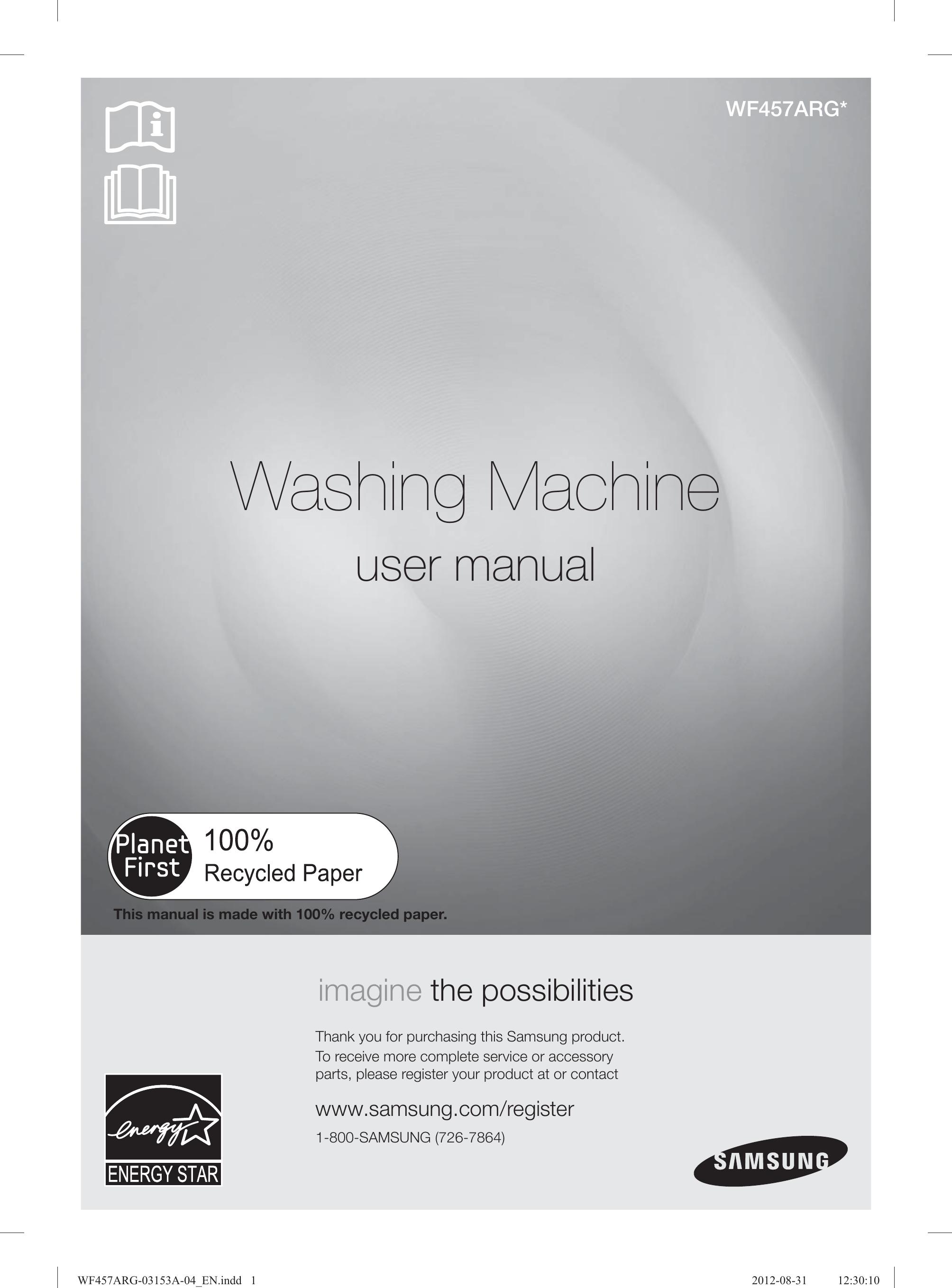 Samsung WF457ARGSGR Washer Accessories User Manual