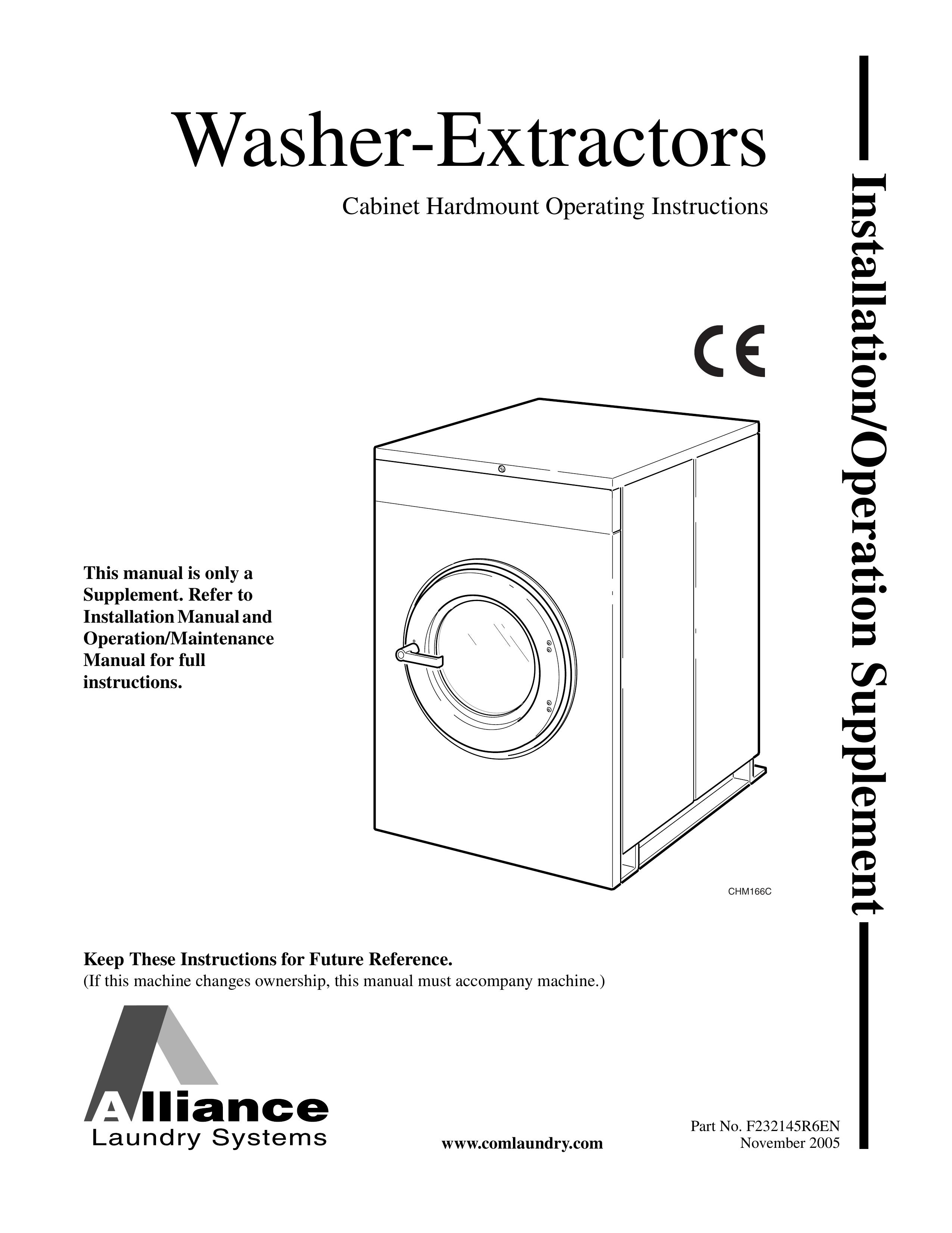 Alliance Laundry Systems CHM166C Washer/Dryer User Manual