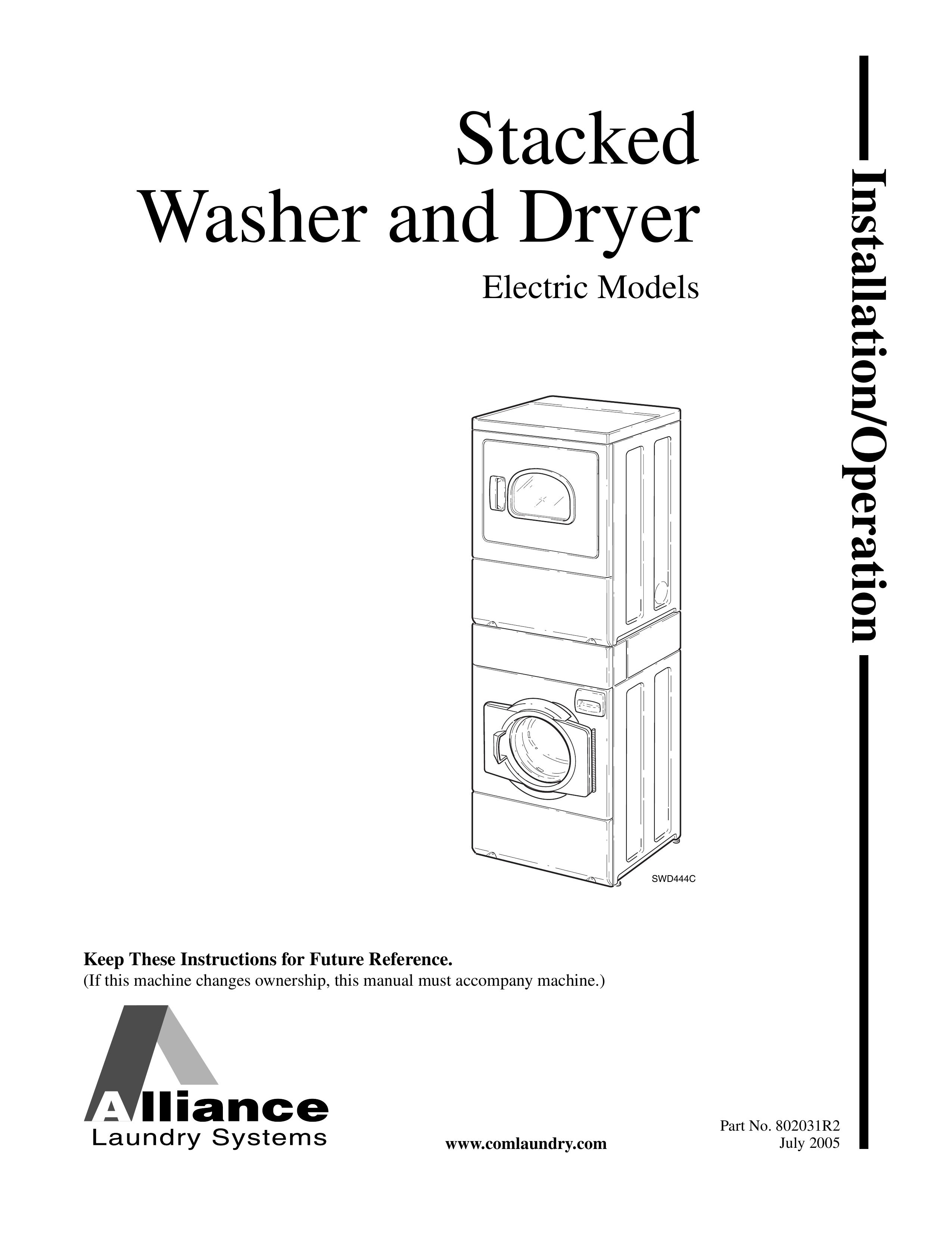 Alliance Laundry Systems SWD444C Washer/Dryer User Manual