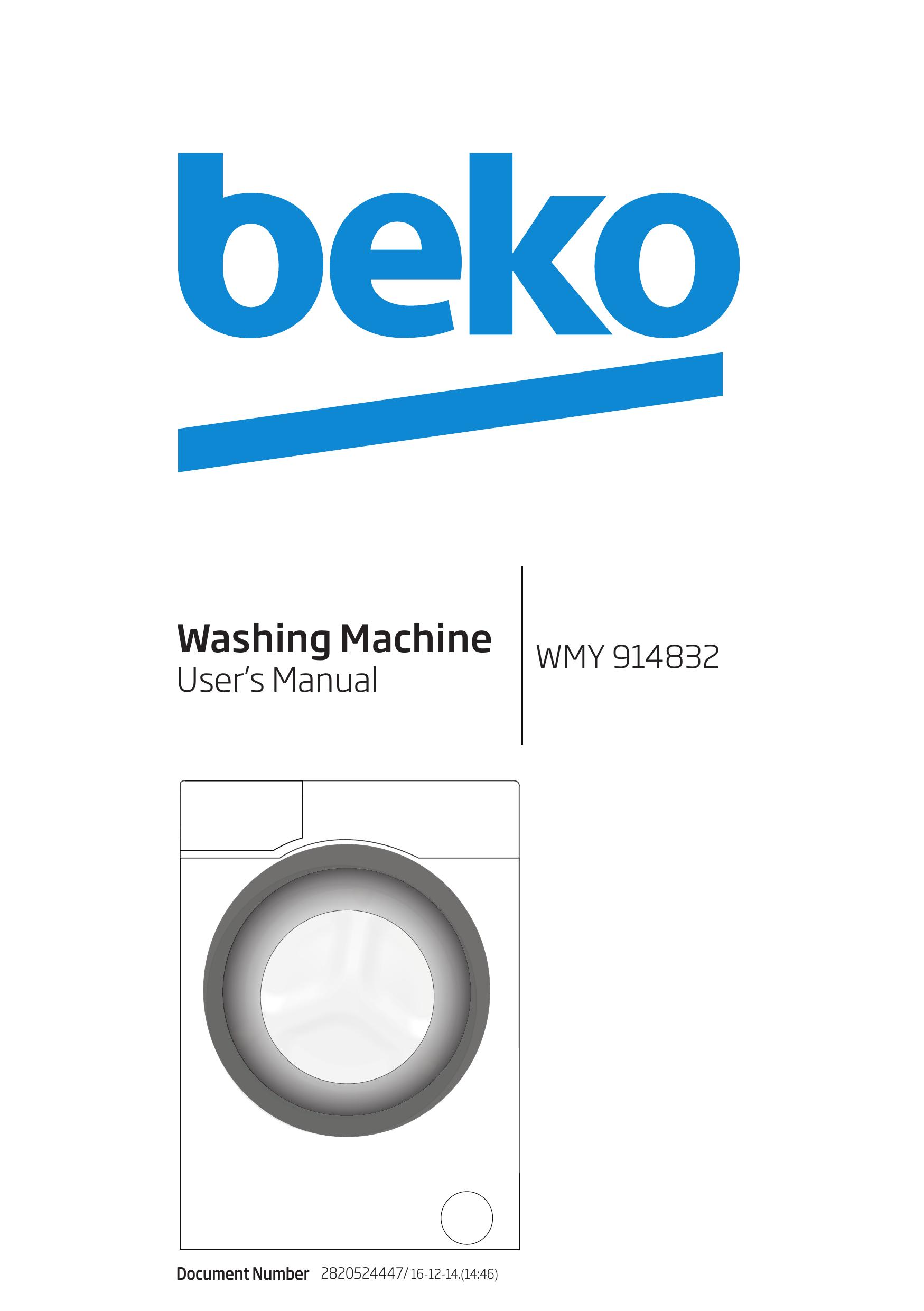 Beko WMY914832 Washer/Dryer User Manual