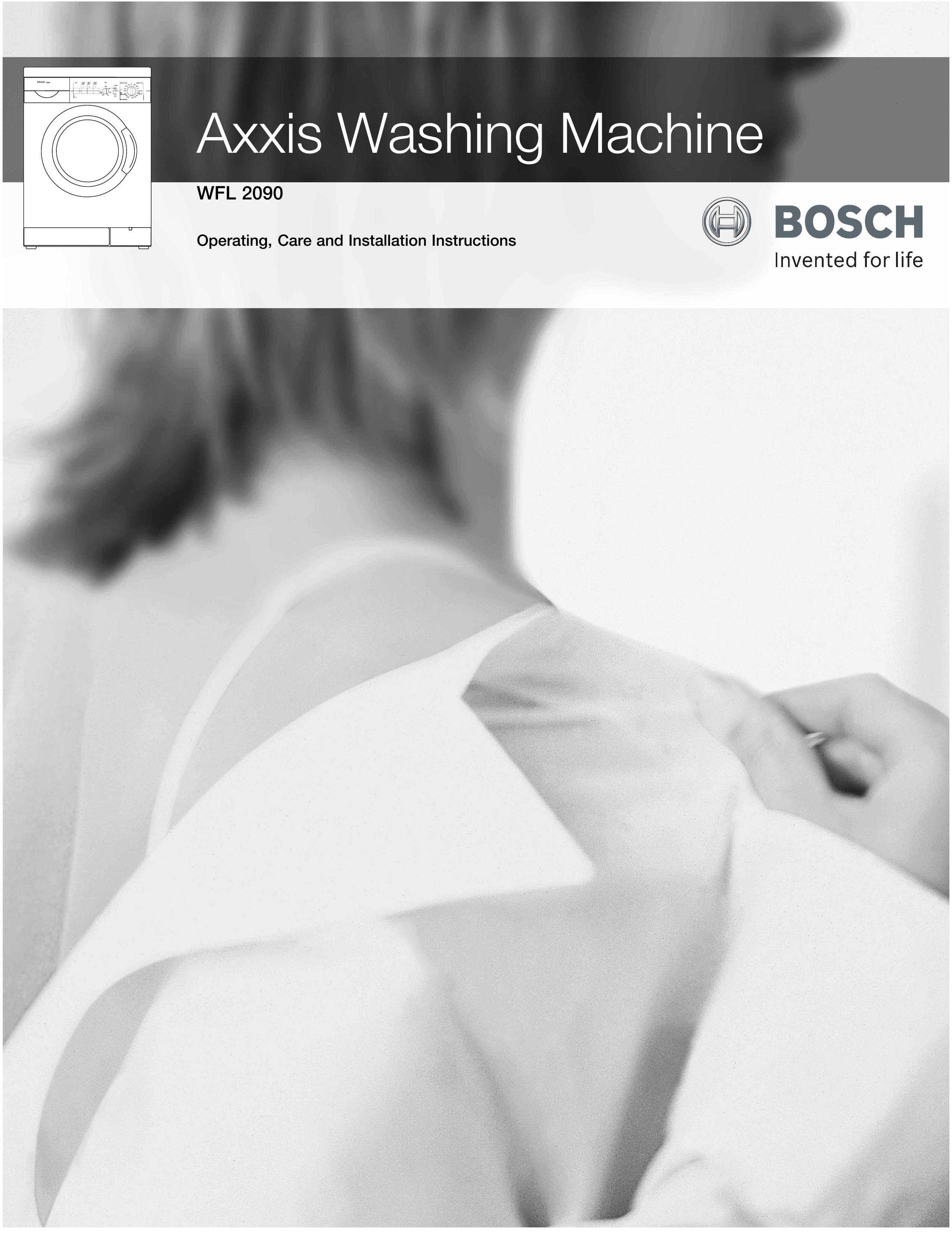 Bosch Appliances WFL 2090 Washer/Dryer User Manual