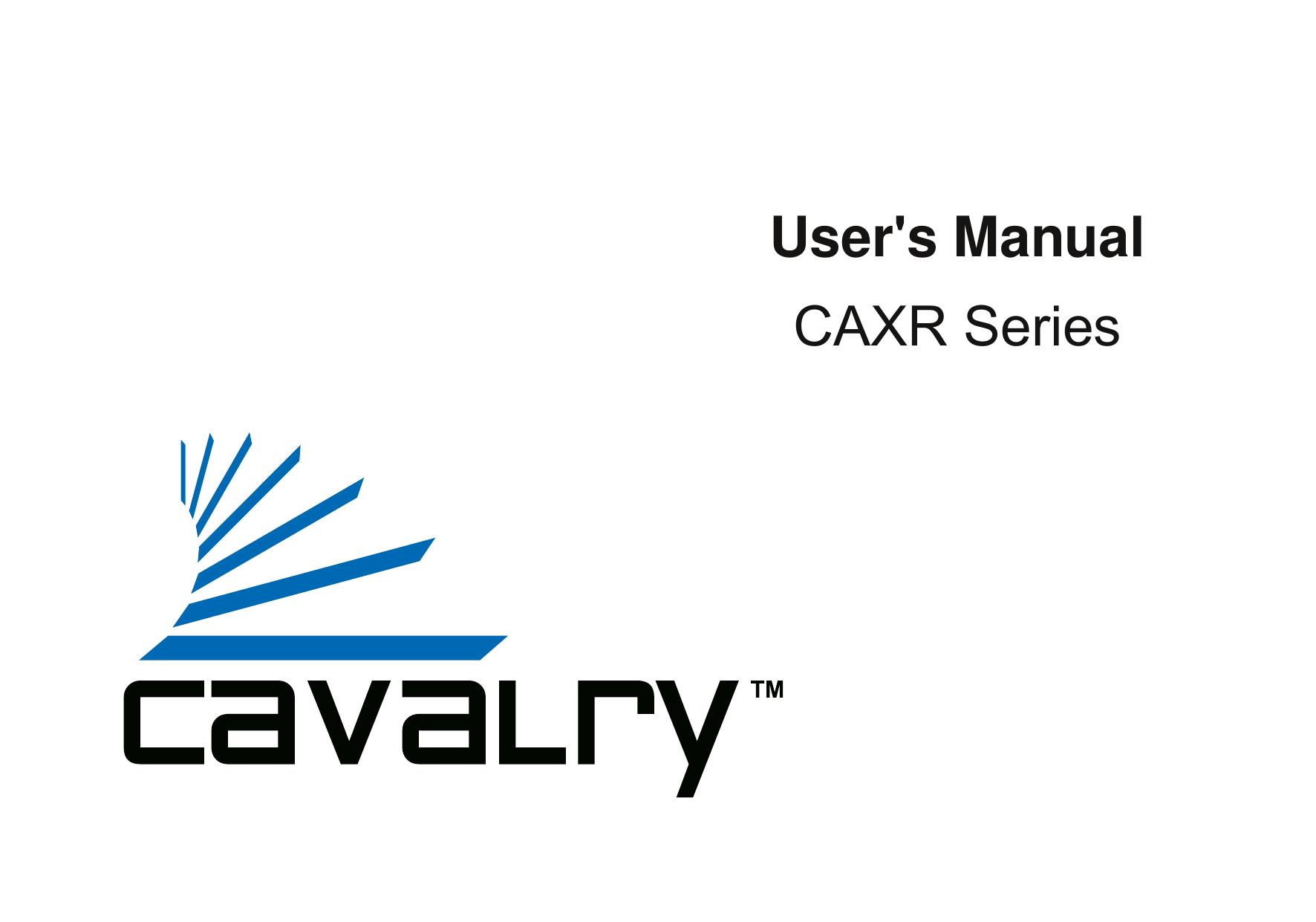 Cavalry Storage CAXR SERIES Washer/Dryer User Manual