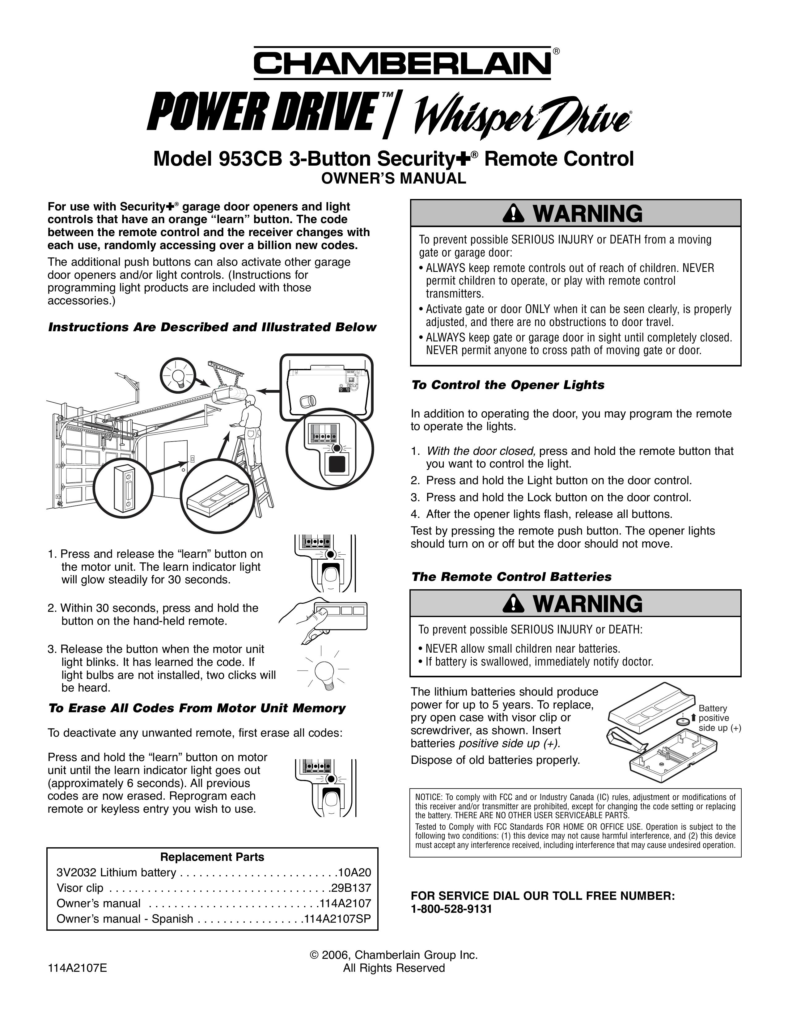 Chamberlain 953CB Washer/Dryer User Manual