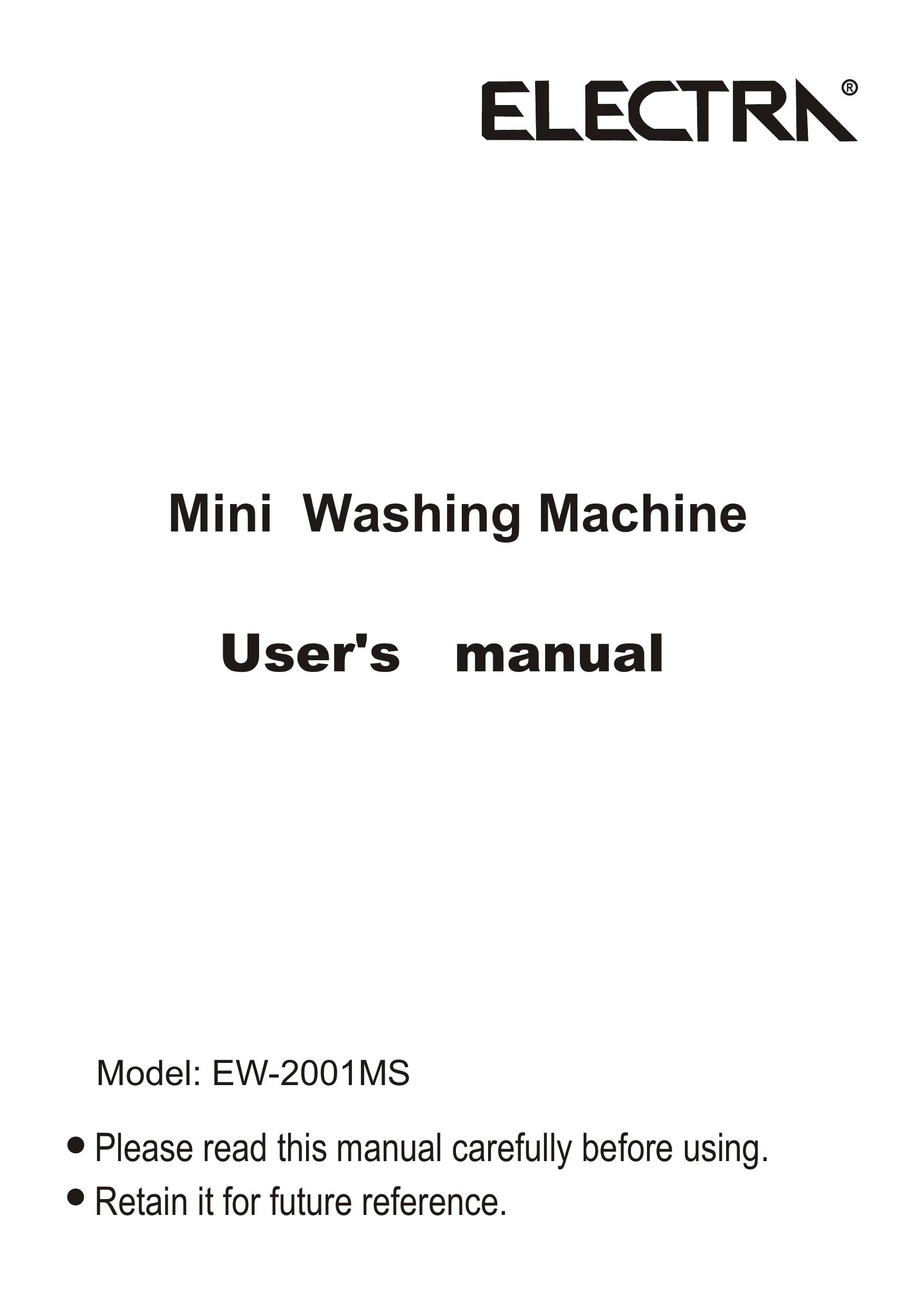 Electra Accessories EW-2001MS Washer/Dryer User Manual