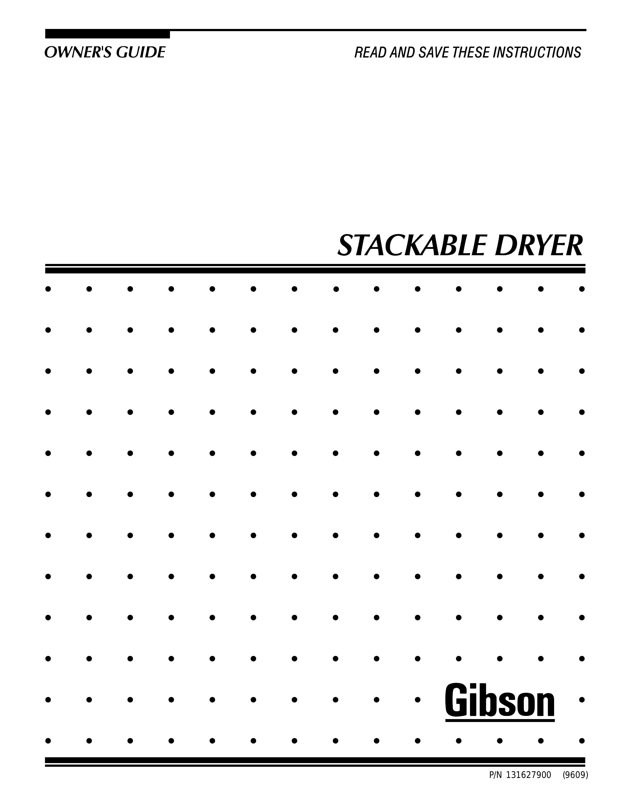 Electrolux - Gibson Stackable Dryer Washer/Dryer User Manual