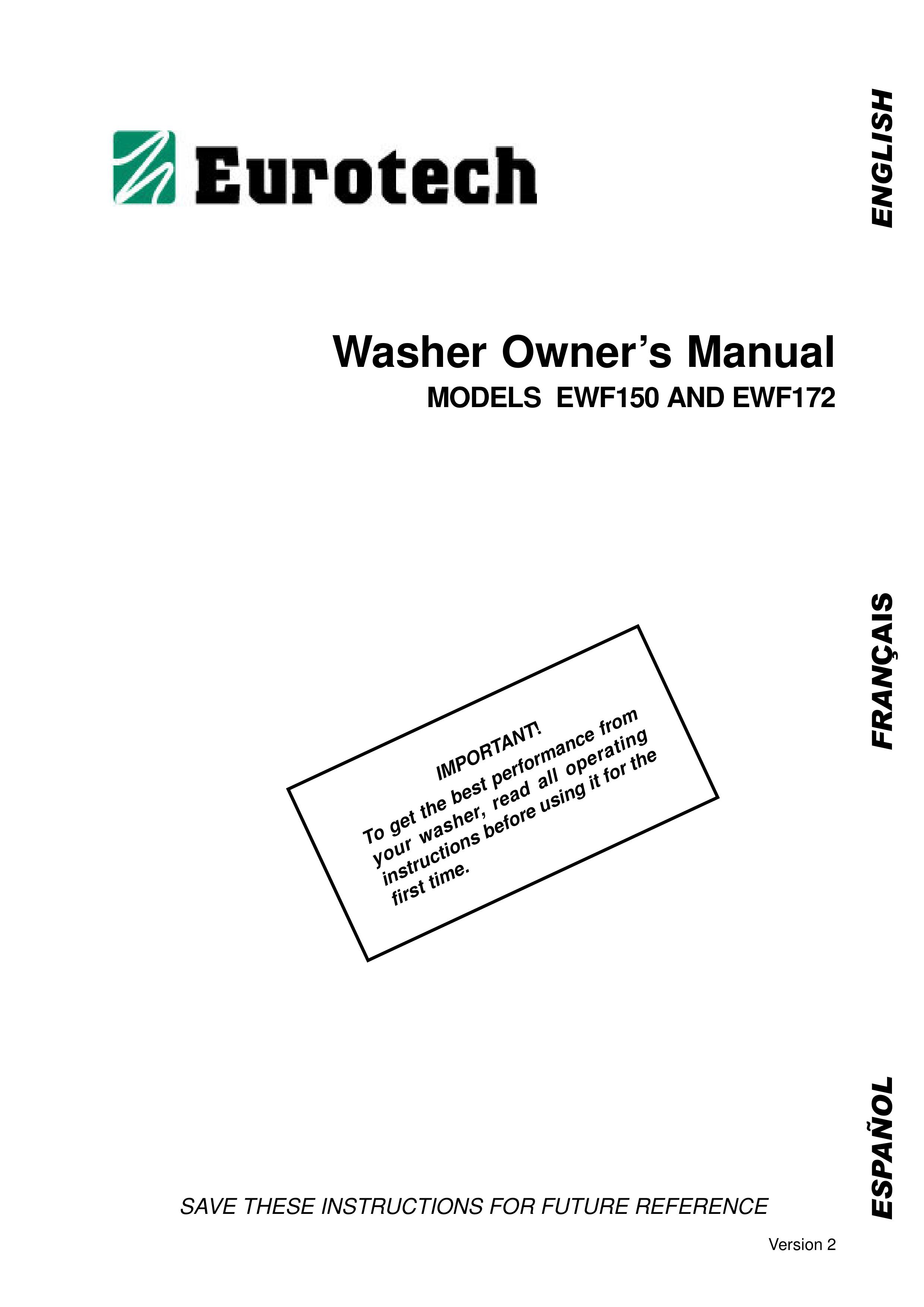 Eurotech Appliances EWF150 Washer/Dryer User Manual