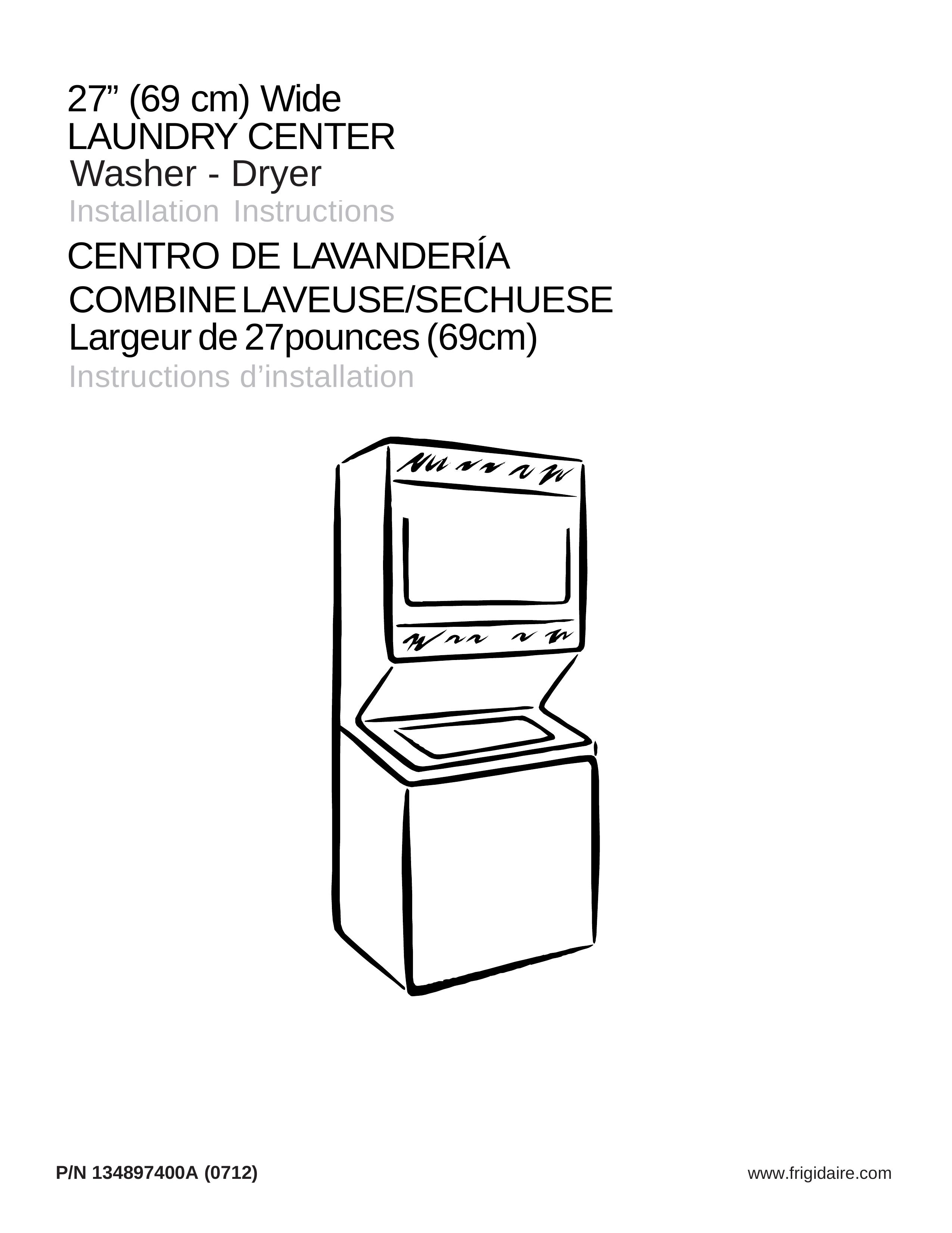 Frigidaire 134897400A Washer/Dryer User Manual