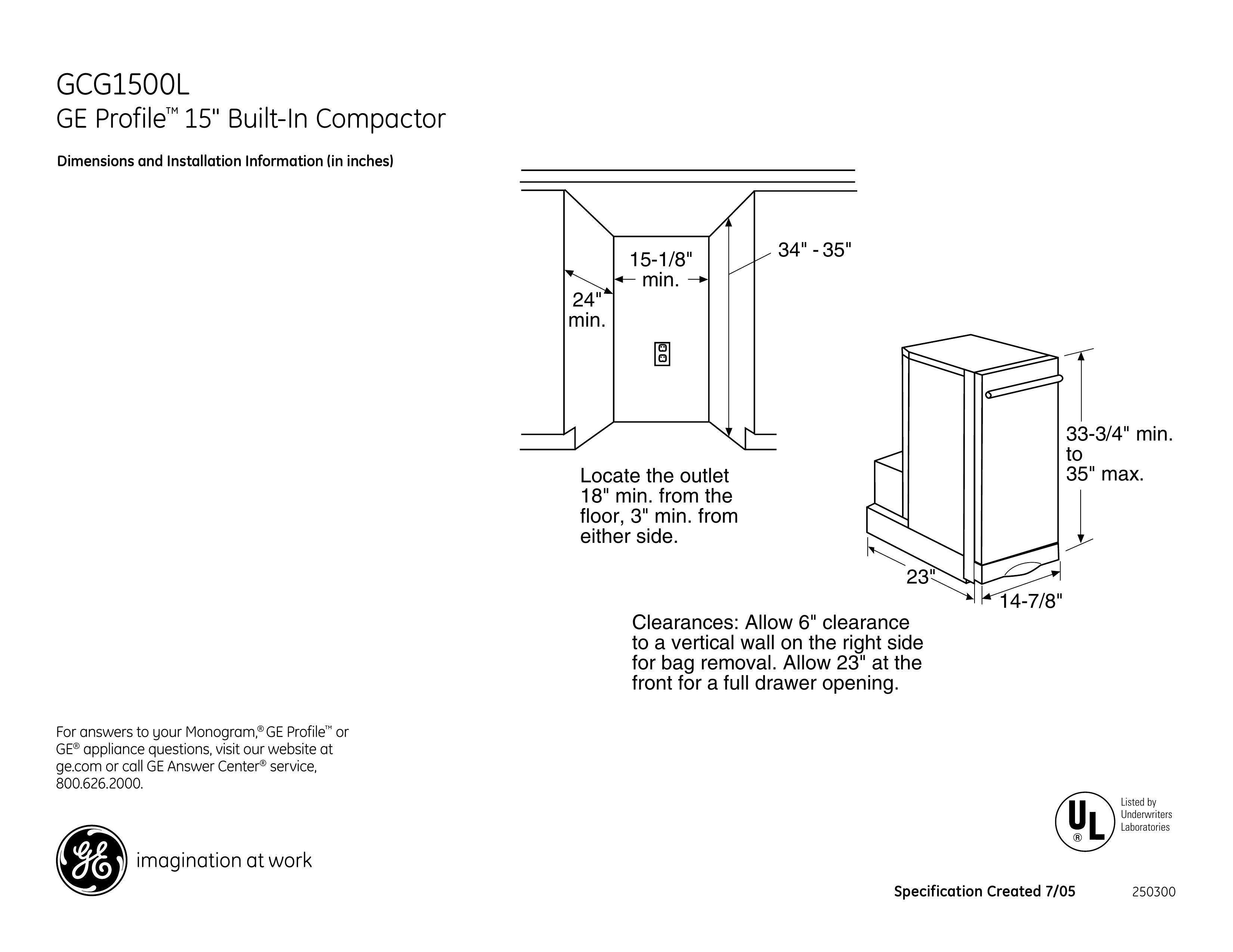 GE GCG1500L Washer/Dryer User Manual