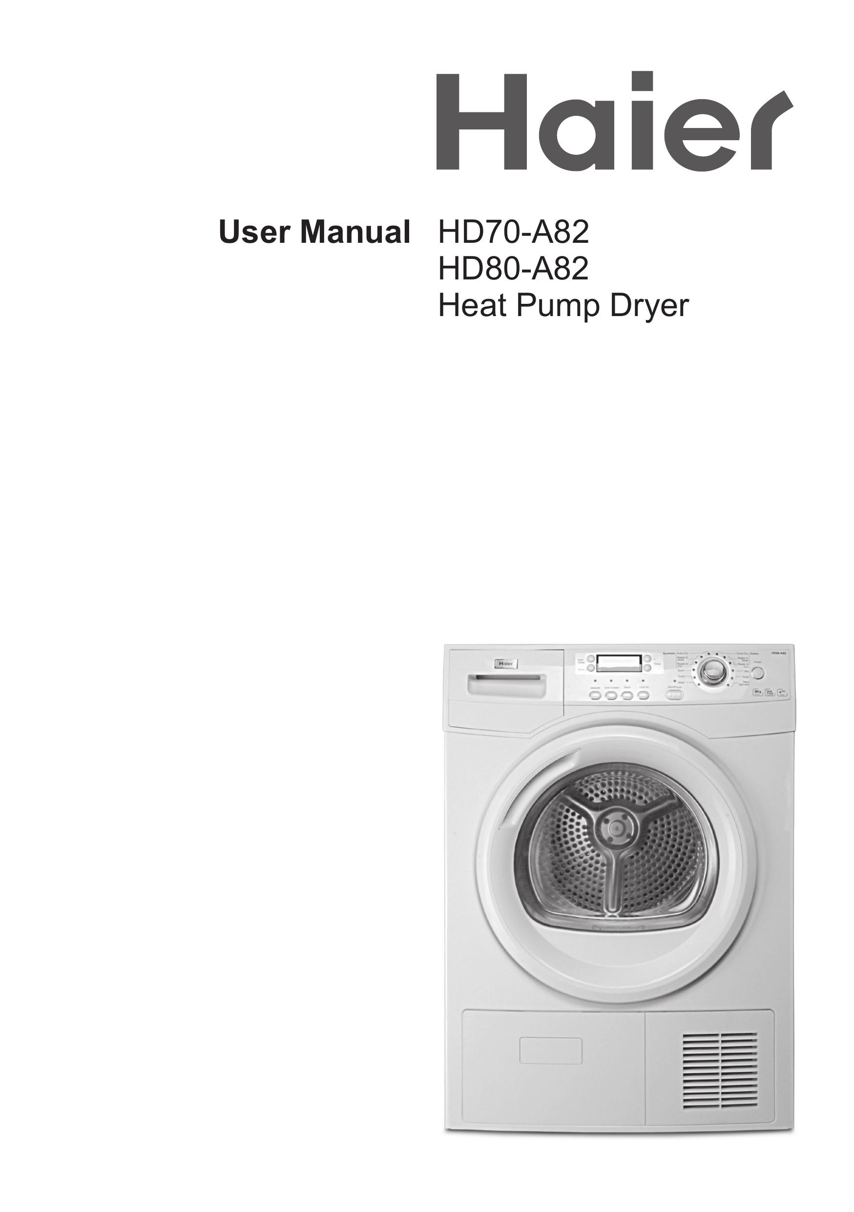 Haier HD70-A82 Washer/Dryer User Manual
