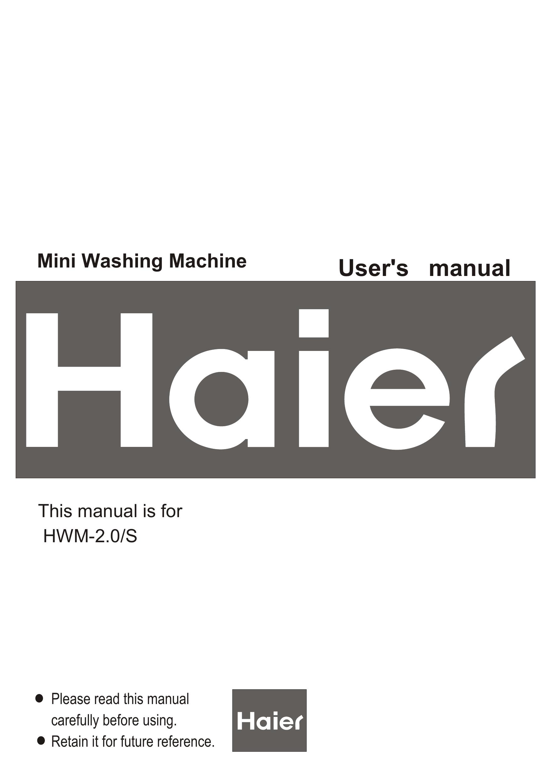 Haier HWM-2.0/S Washer/Dryer User Manual
