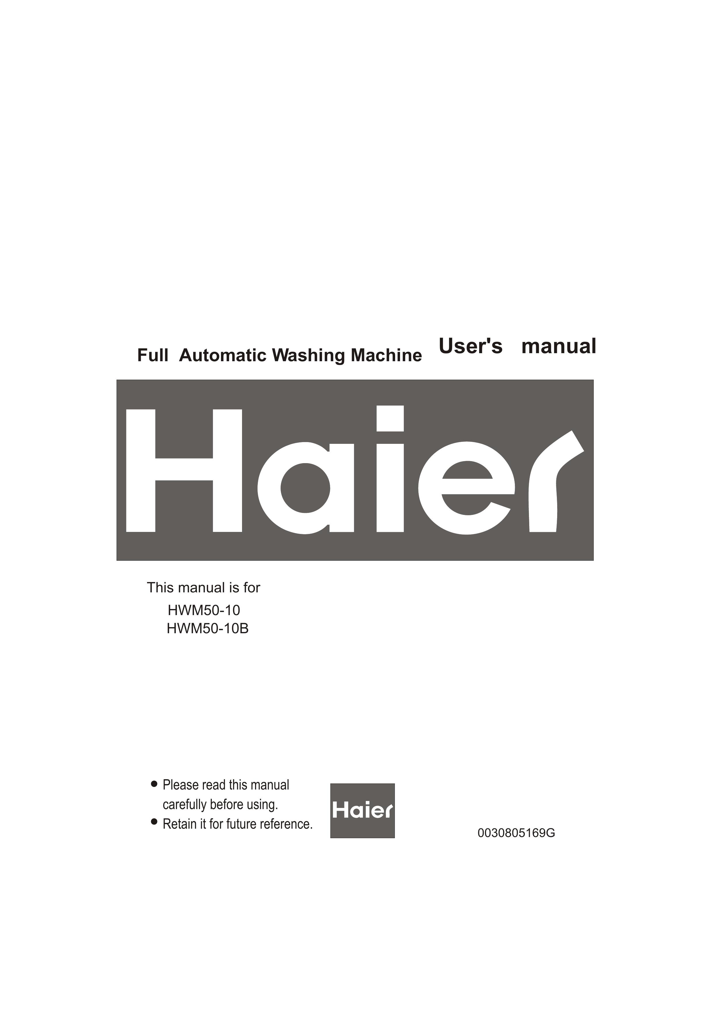 Haier HWM50-10 Washer/Dryer User Manual
