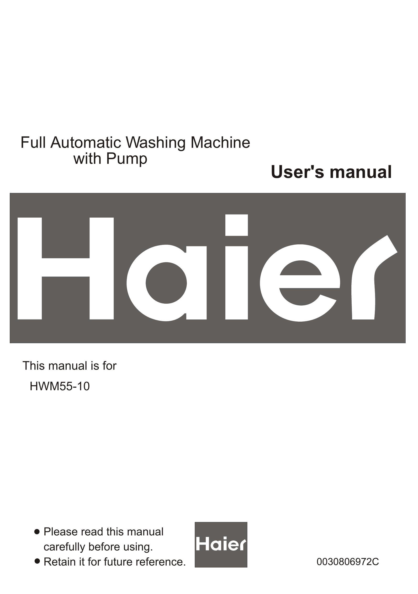 Haier HWM55-10 Washer/Dryer User Manual