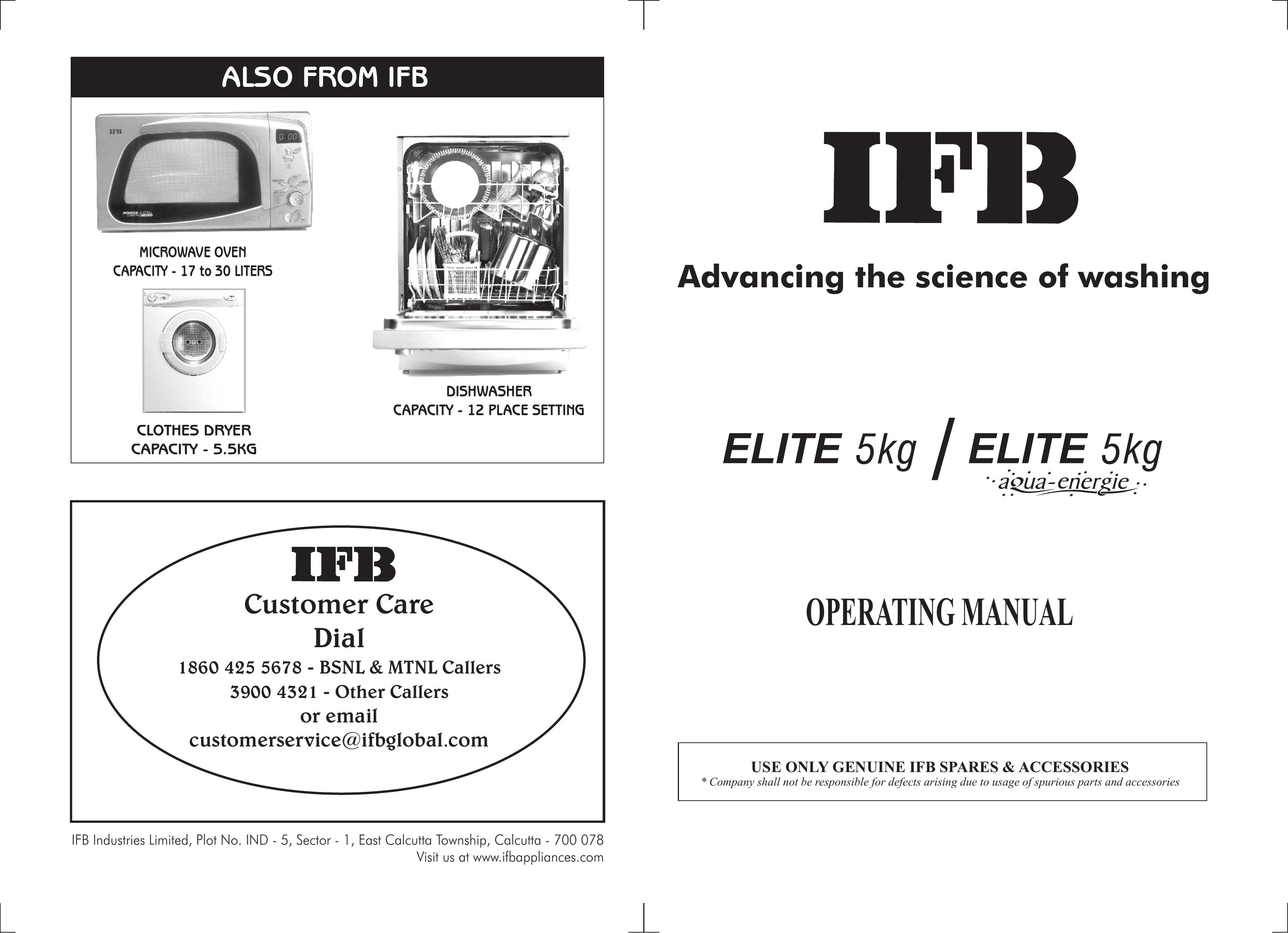 IFB Appliances Elite 5 KG Washer/Dryer User Manual