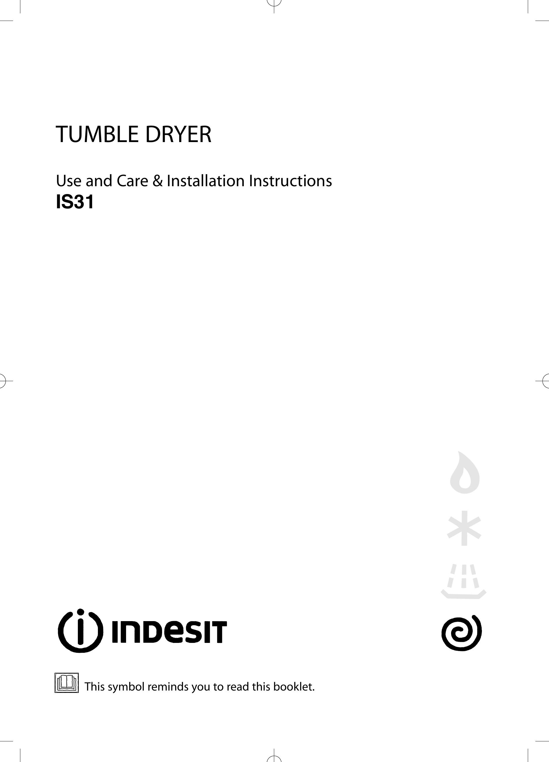 Indesit IS31 Washer/Dryer User Manual
