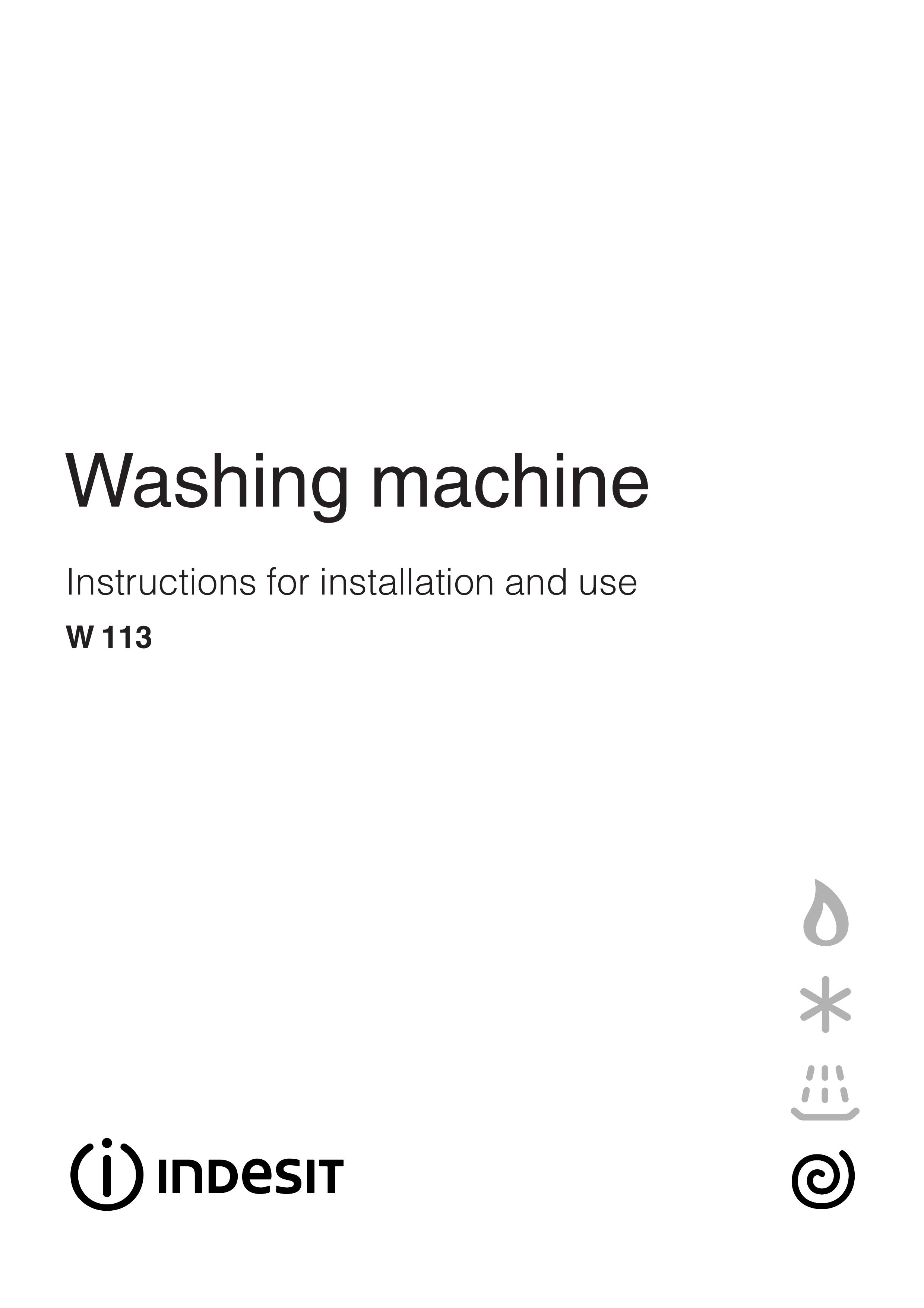 Indesit W 113 Washer/Dryer User Manual