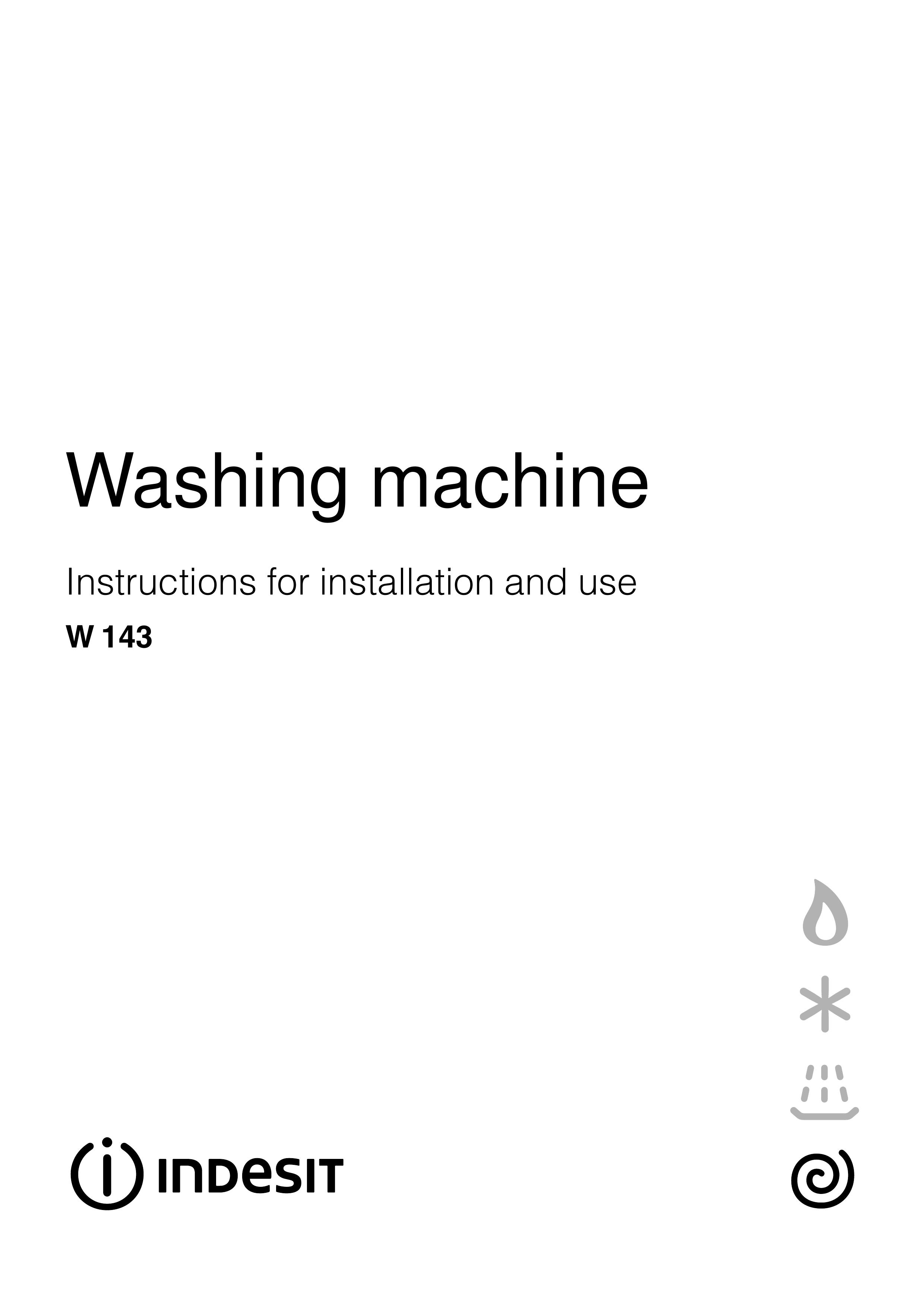 Indesit W 143 Washer/Dryer User Manual