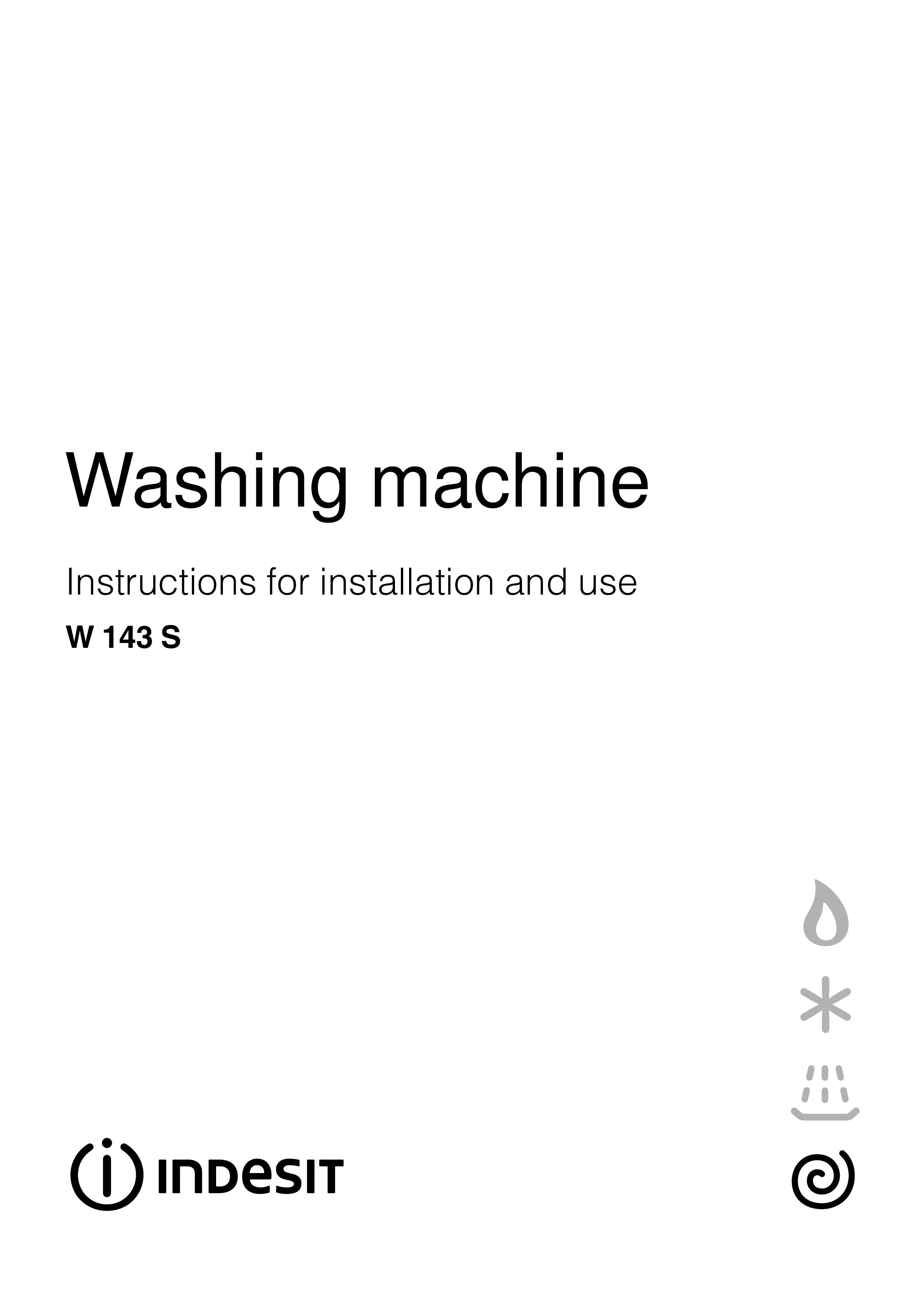Indesit W 143 S Washer/Dryer User Manual