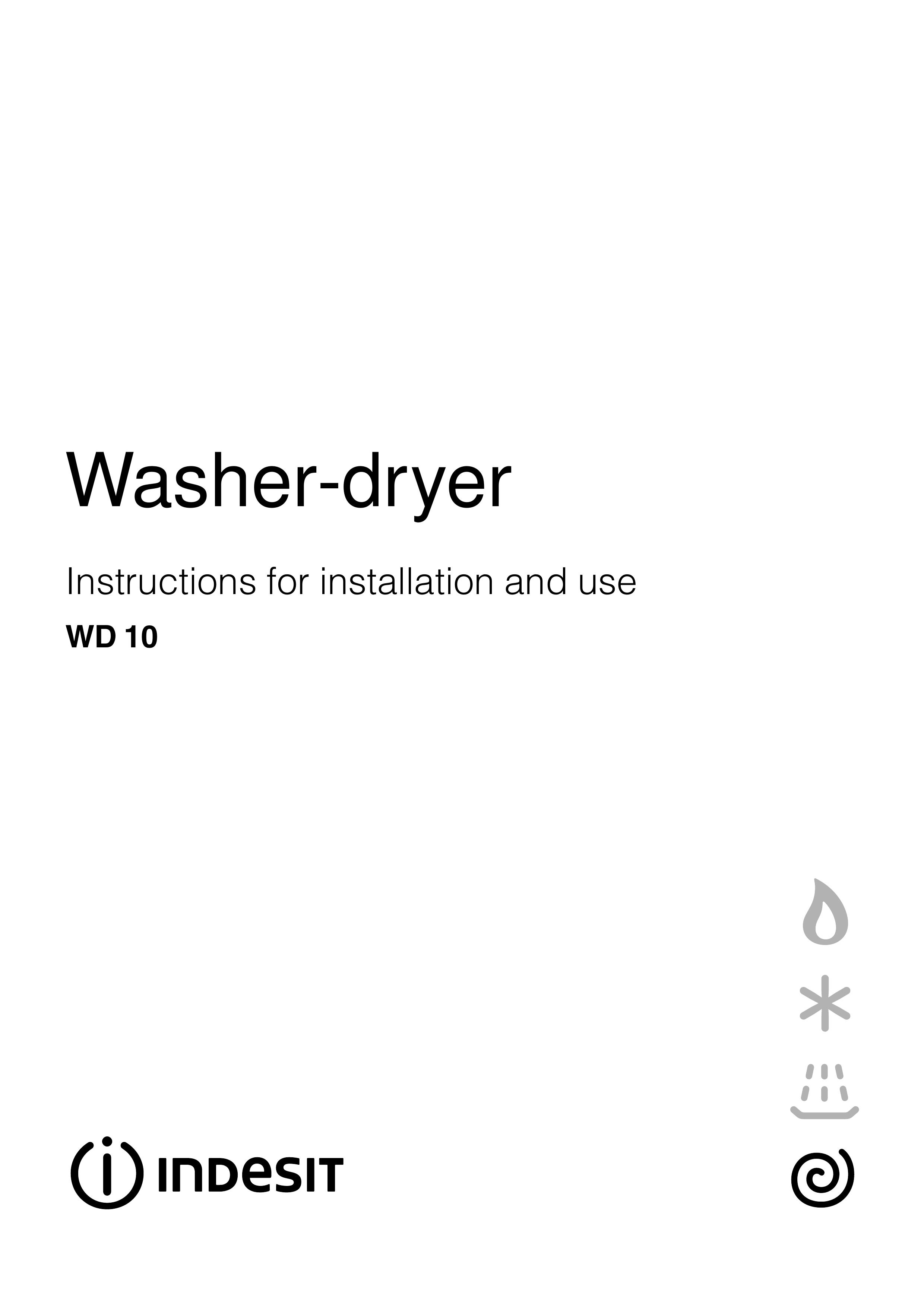 Indesit WD 10 Washer/Dryer User Manual