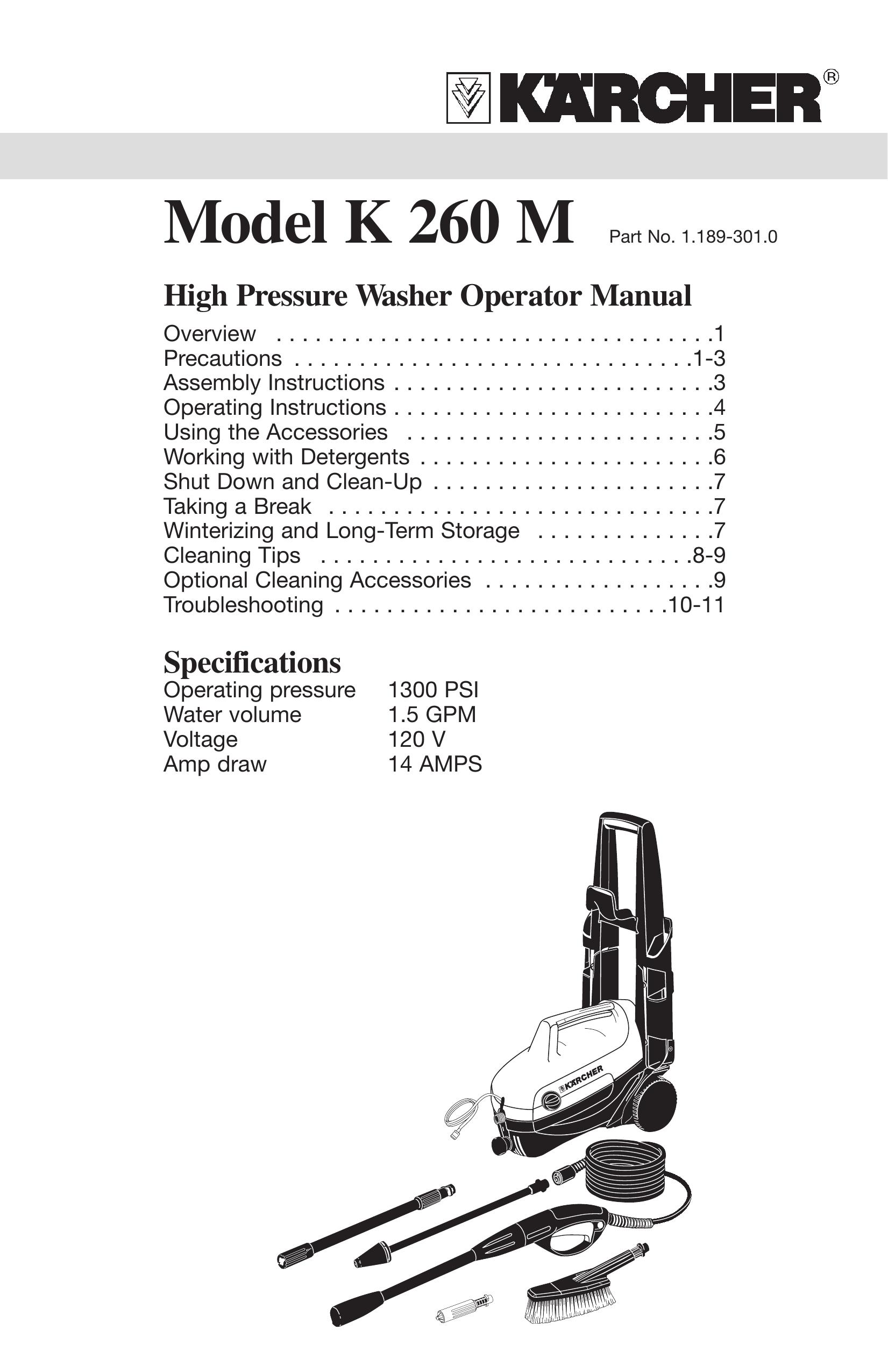 Karcher K 260 M Washer/Dryer User Manual