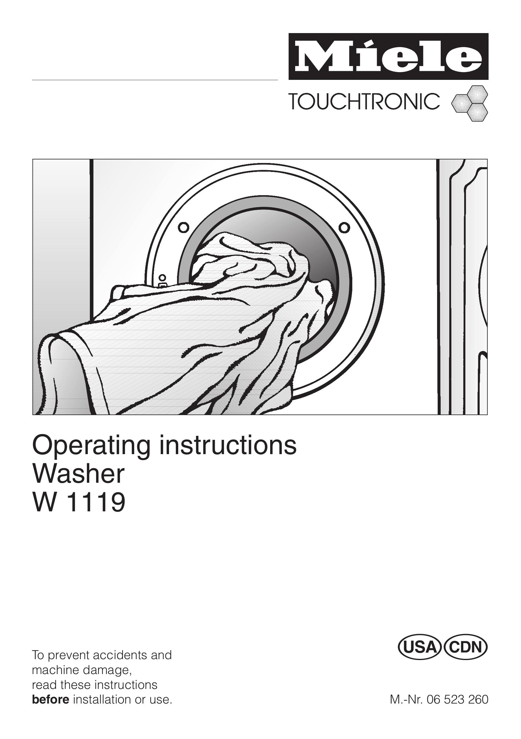 LG Electronics Washer W1119 Washer/Dryer User Manual
