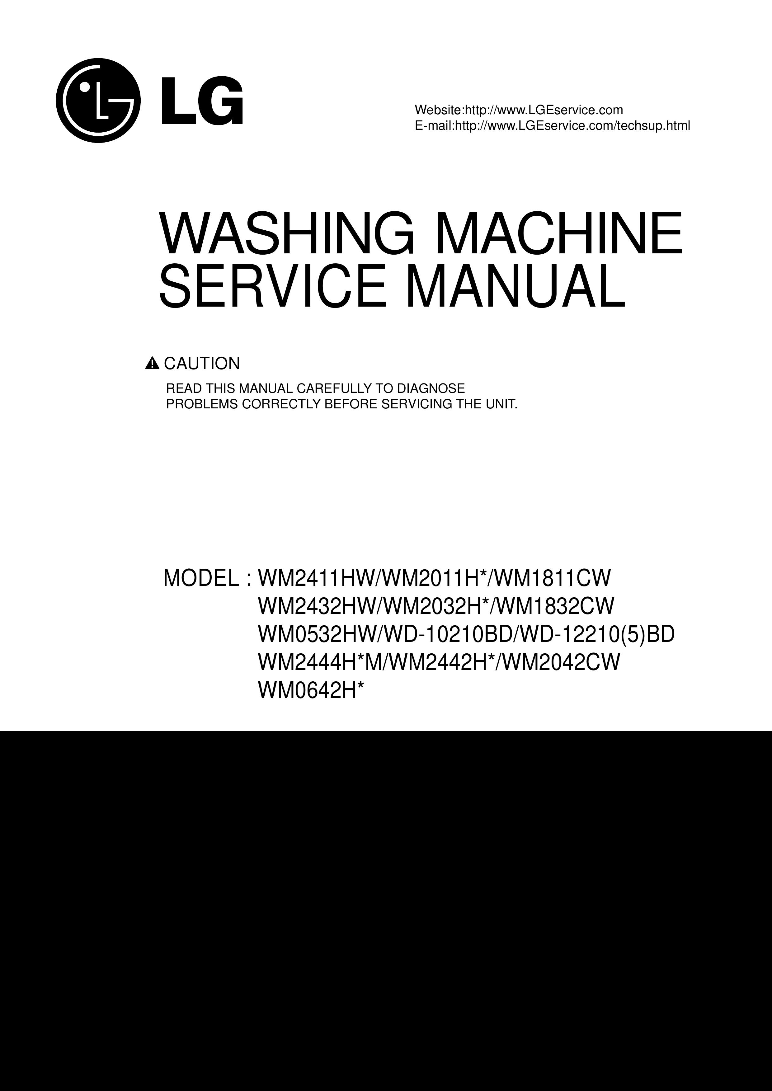 LG Electronics WD-10210BD Washer/Dryer User Manual