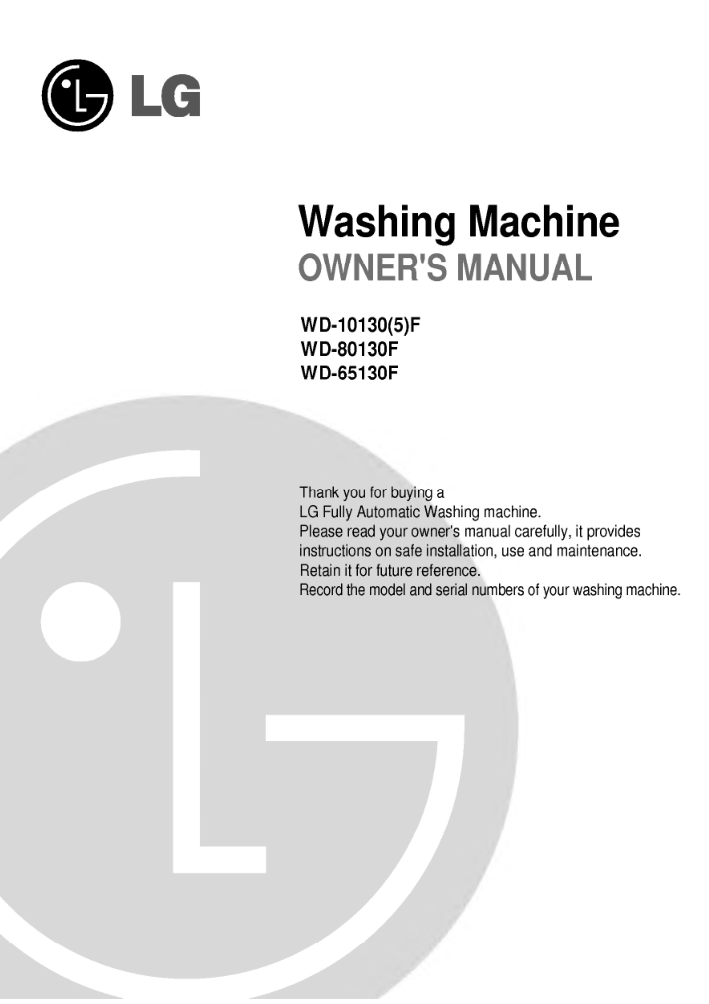 LG Electronics WD-65130F Washer/Dryer User Manual