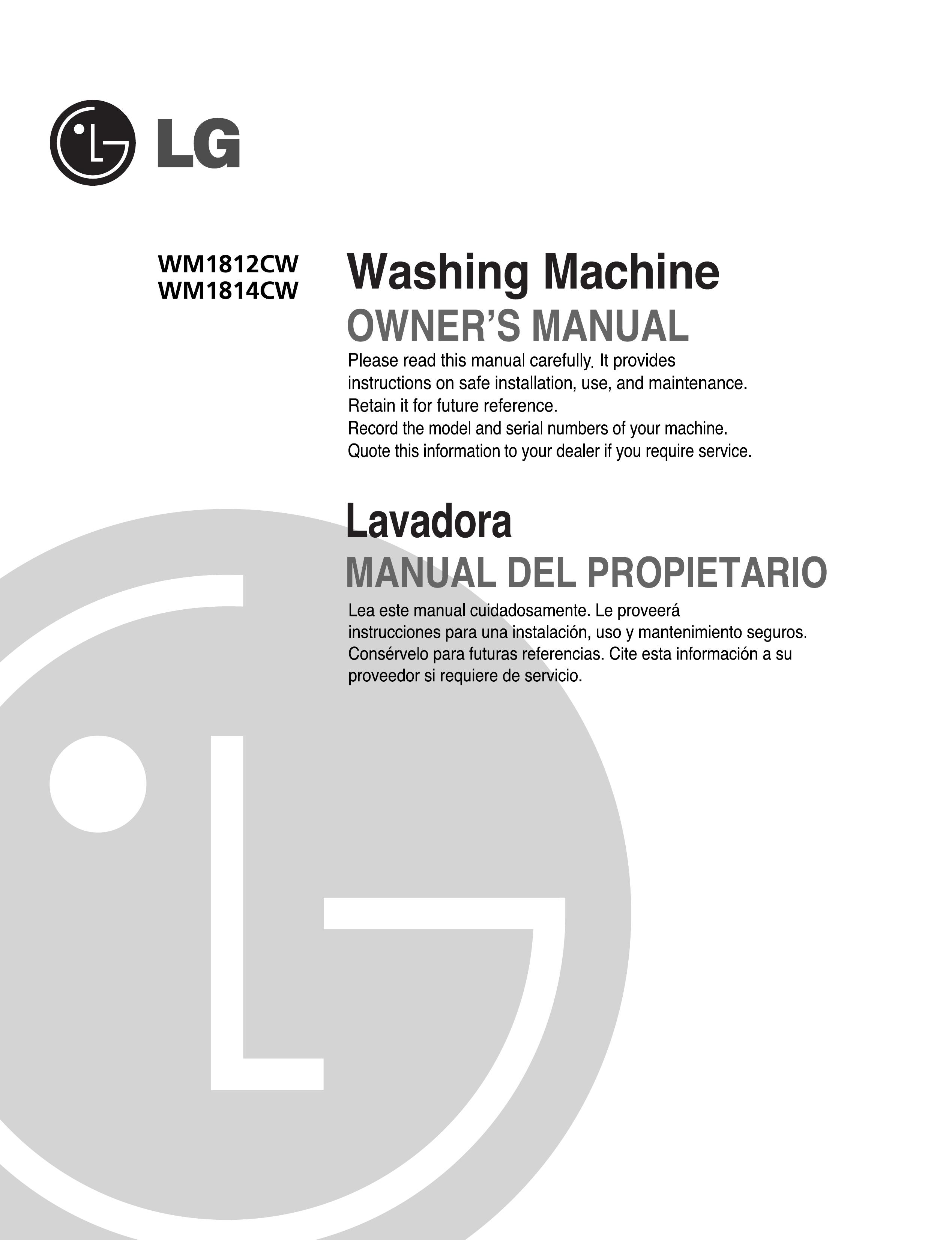 LG Electronics WM1812CW Washer/Dryer User Manual