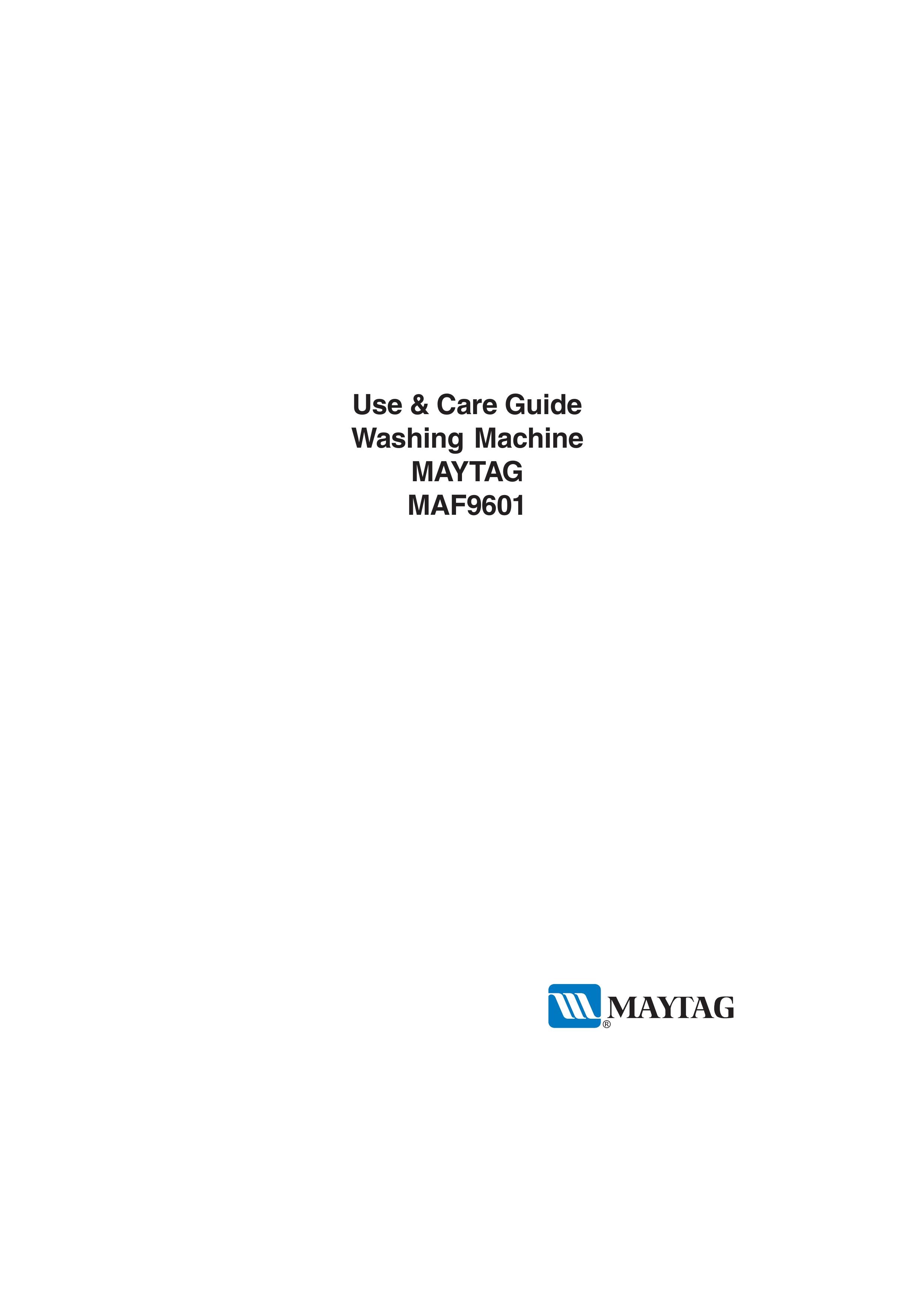 Maytag MAF9601 Washer/Dryer User Manual
