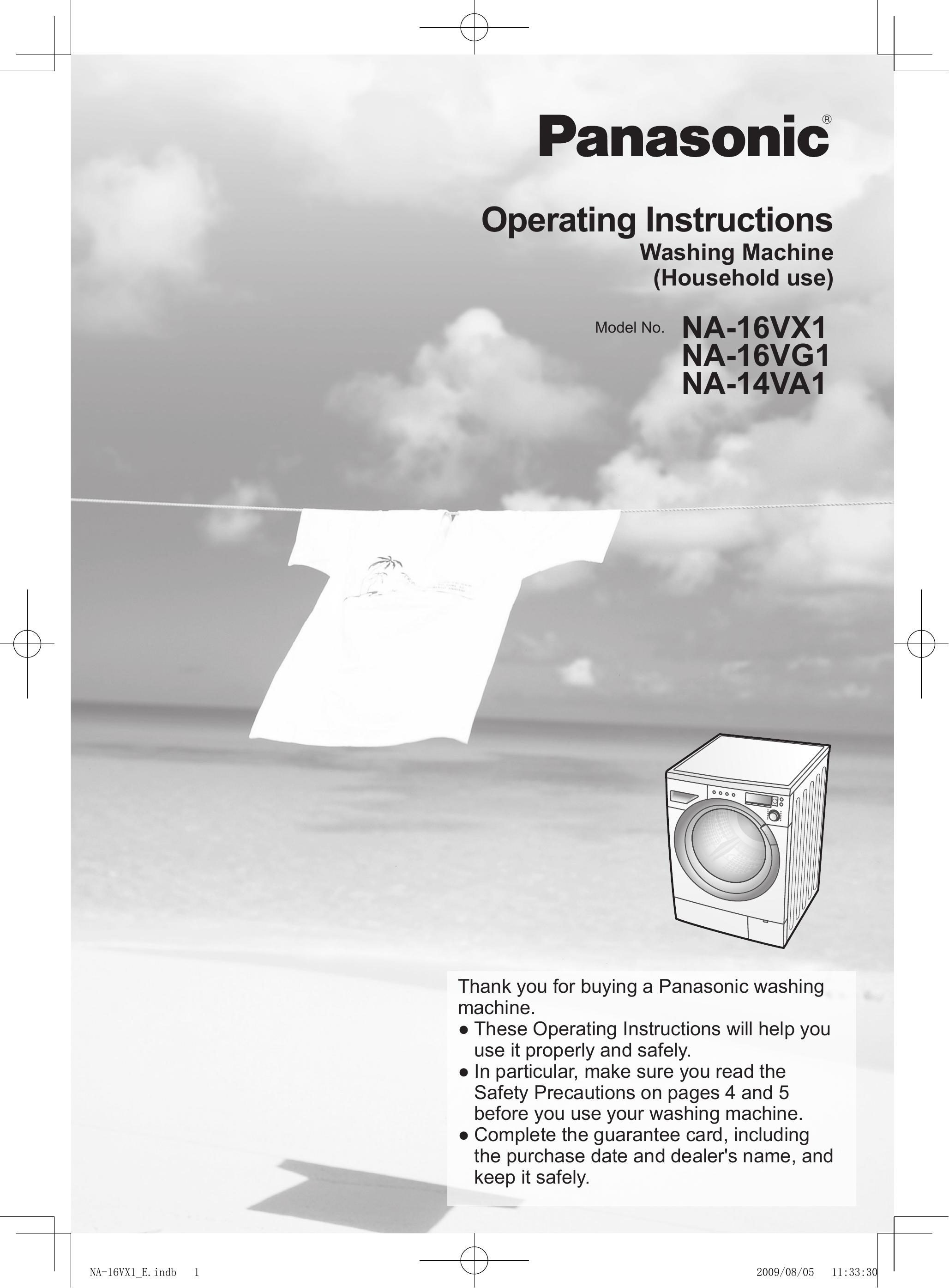 Panasonic NA-16VX1 Washer/Dryer User Manual