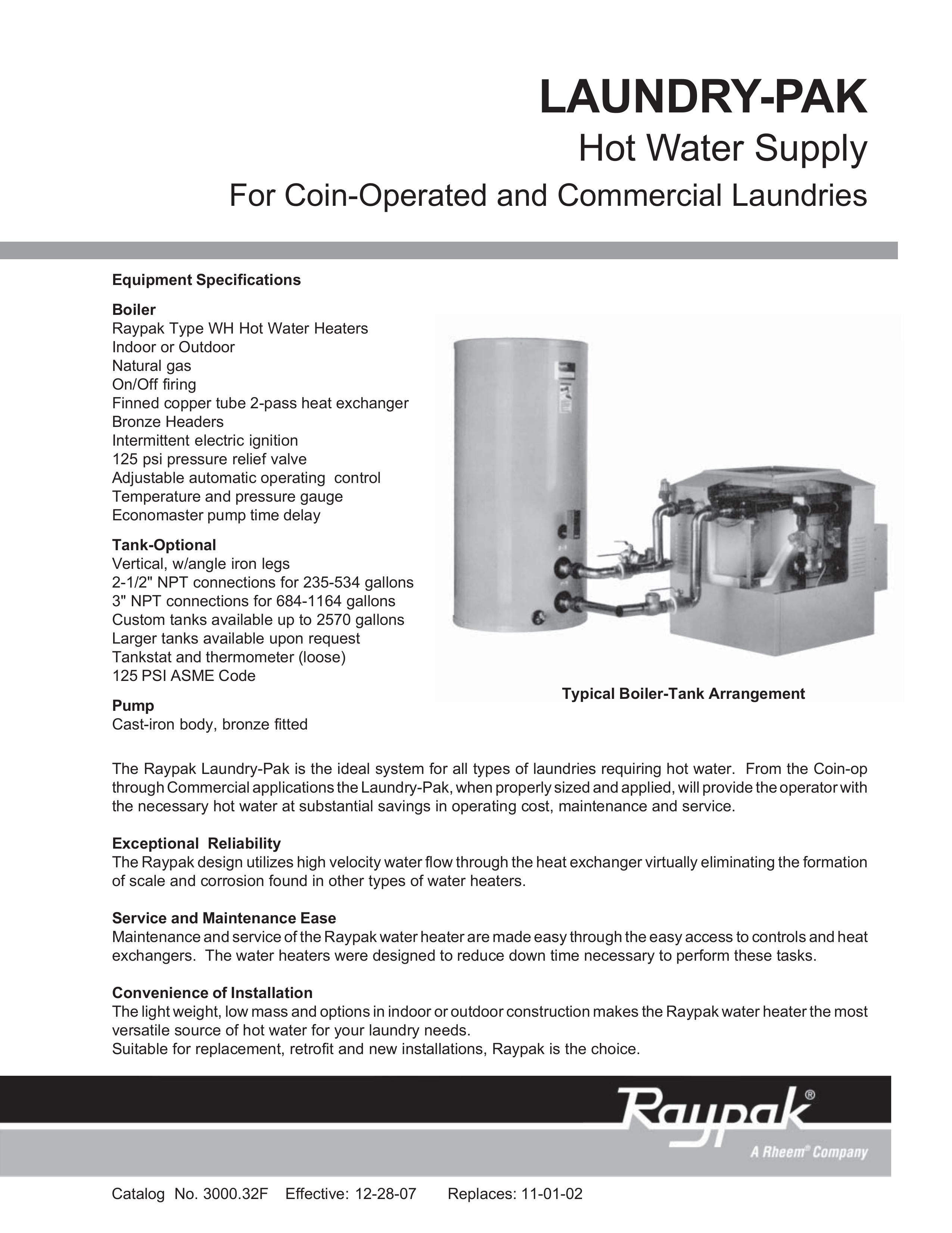Raypak LAUNDRY-PAK Washer/Dryer User Manual