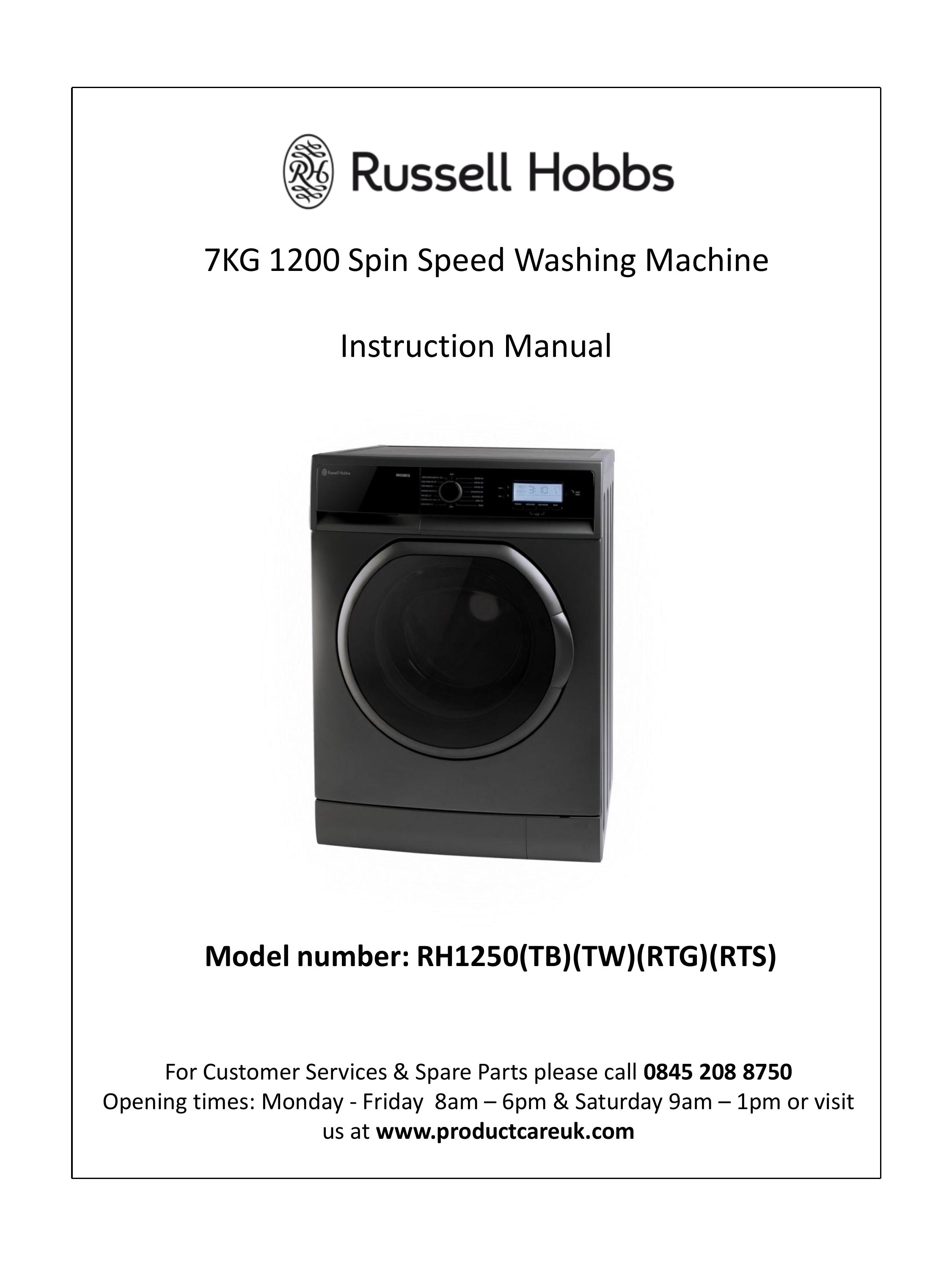 Russell Hobbs RH1250(TB)(TW)(RTG)(RTS) Washer/Dryer User Manual