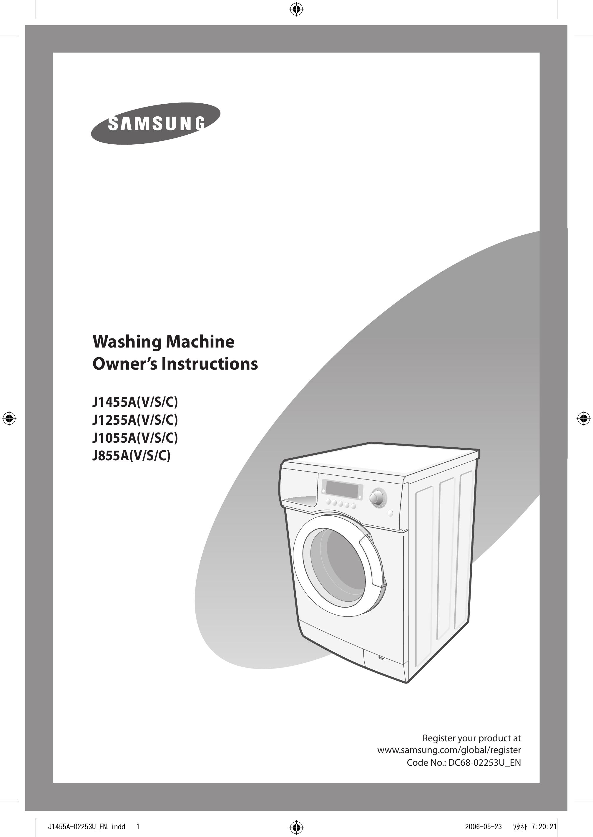 Samsung J855AV Washer/Dryer User Manual