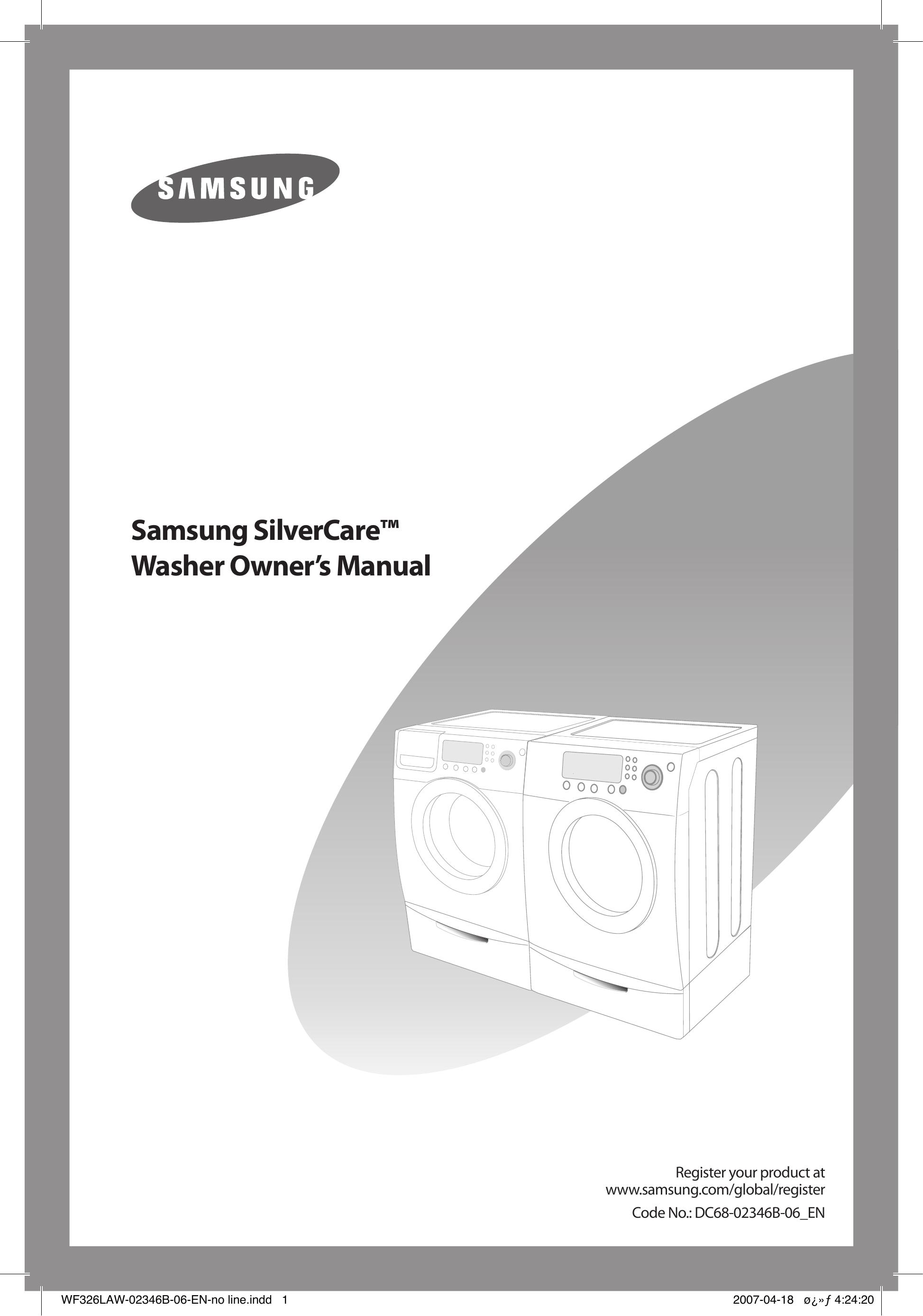 Samsung Owner's Manual Washer/Dryer User Manual