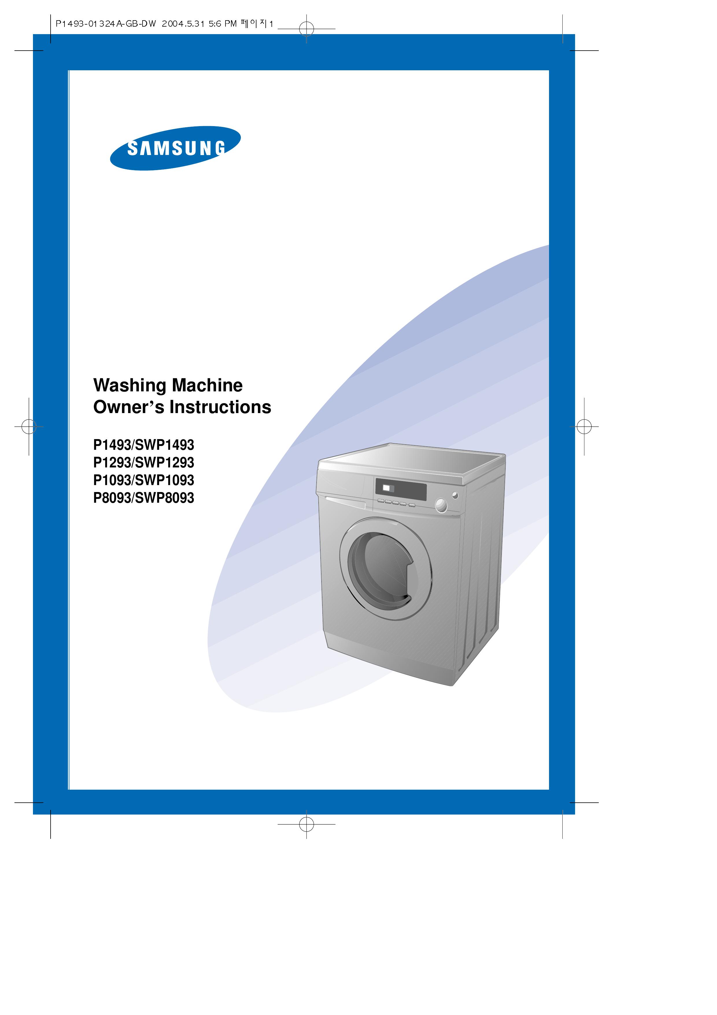 Samsung SWP1093 Washer/Dryer User Manual