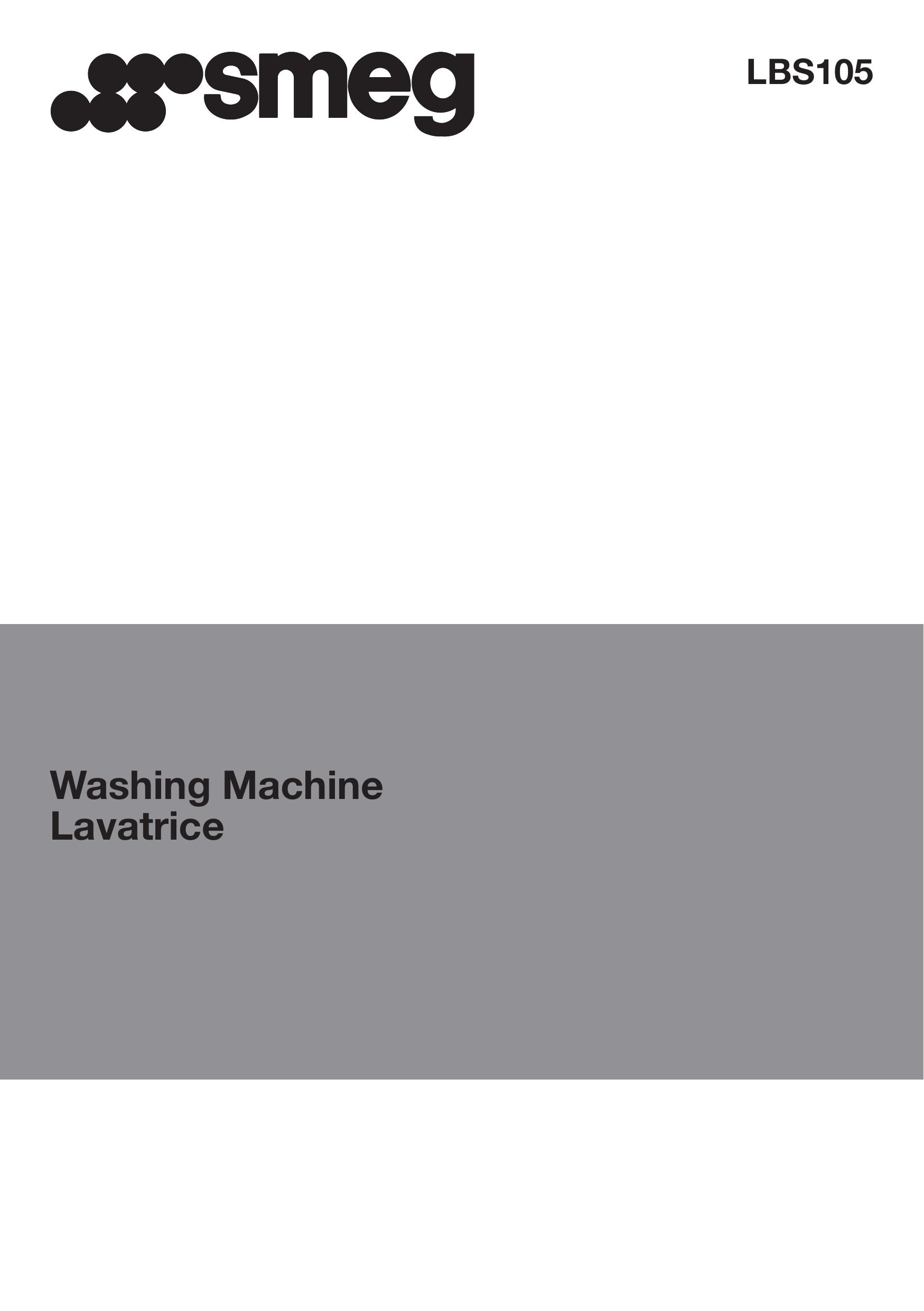 Smeg LBS105 Washer/Dryer User Manual