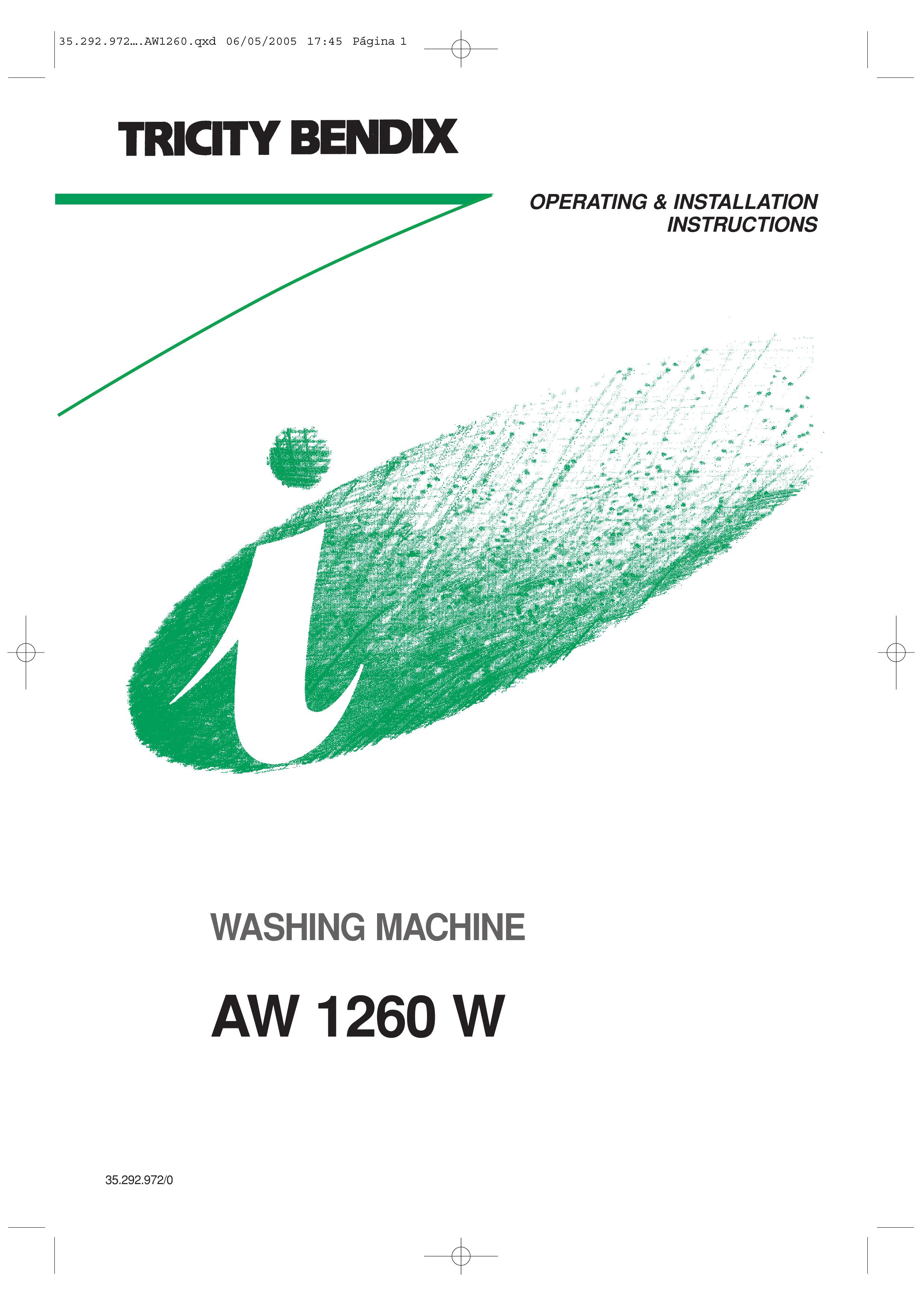 Tricity Bendix AW 1260 W Washer/Dryer User Manual
