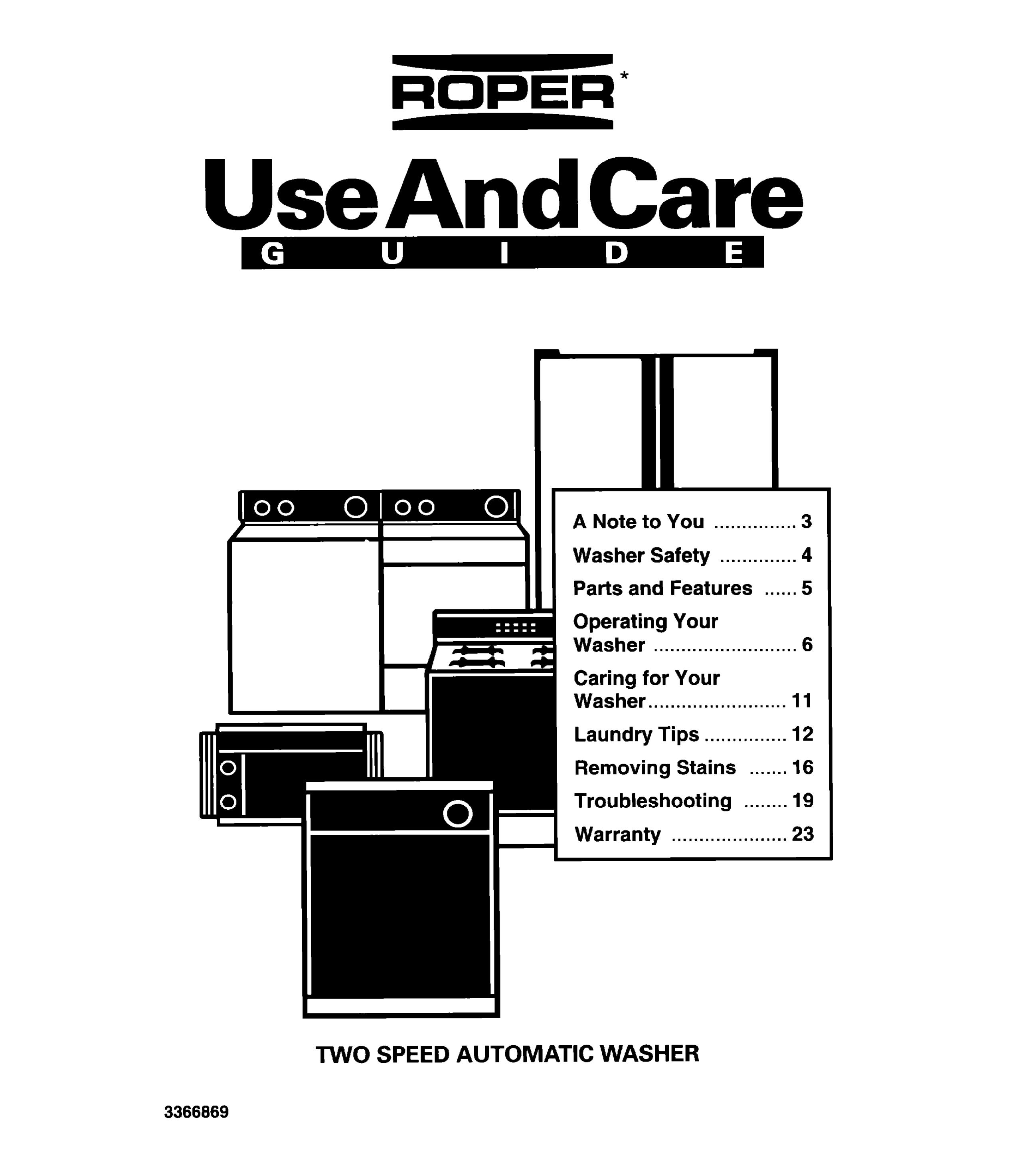 Whirlpool 3366869 Washer/Dryer User Manual