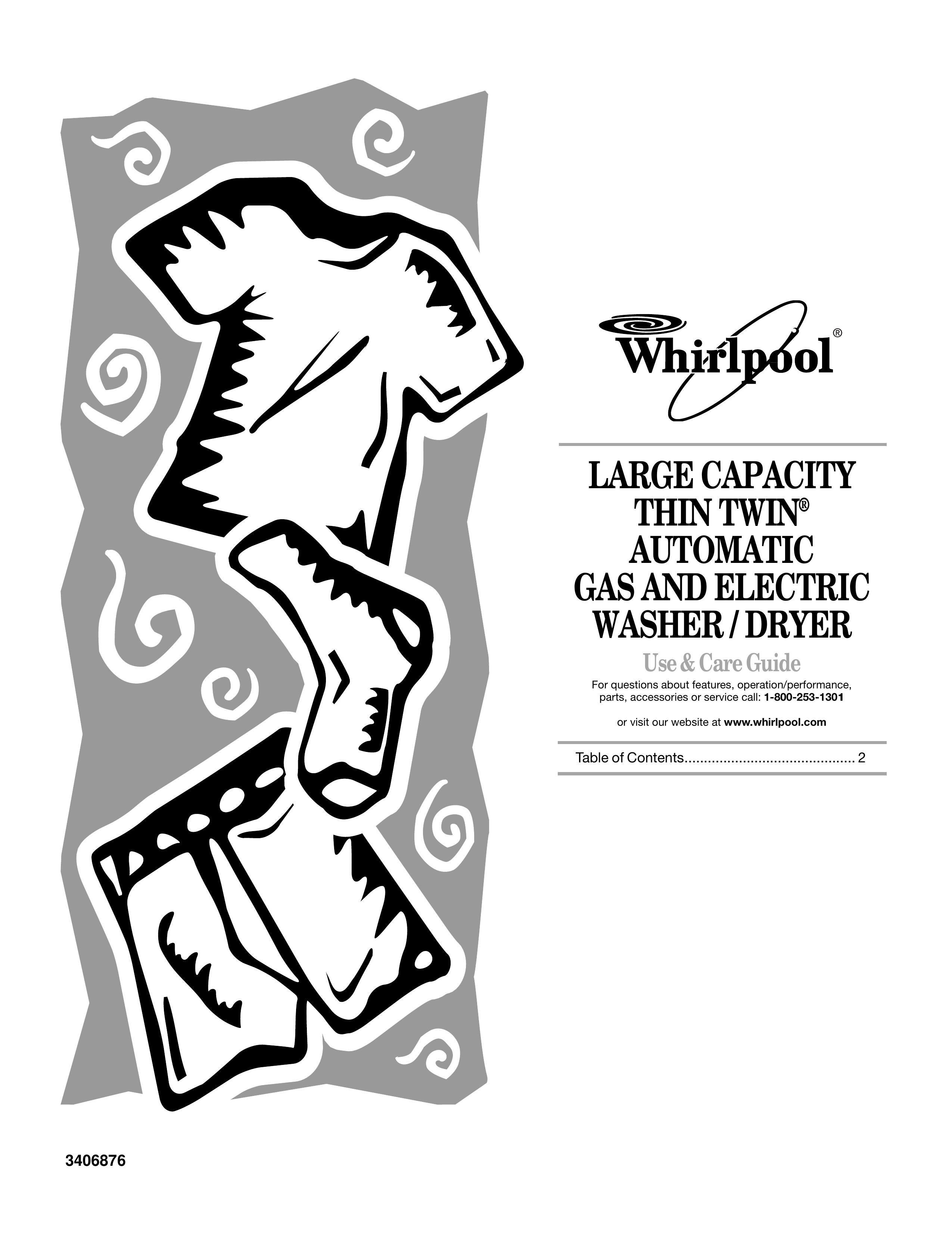 Whirlpool 3406876 Washer/Dryer User Manual