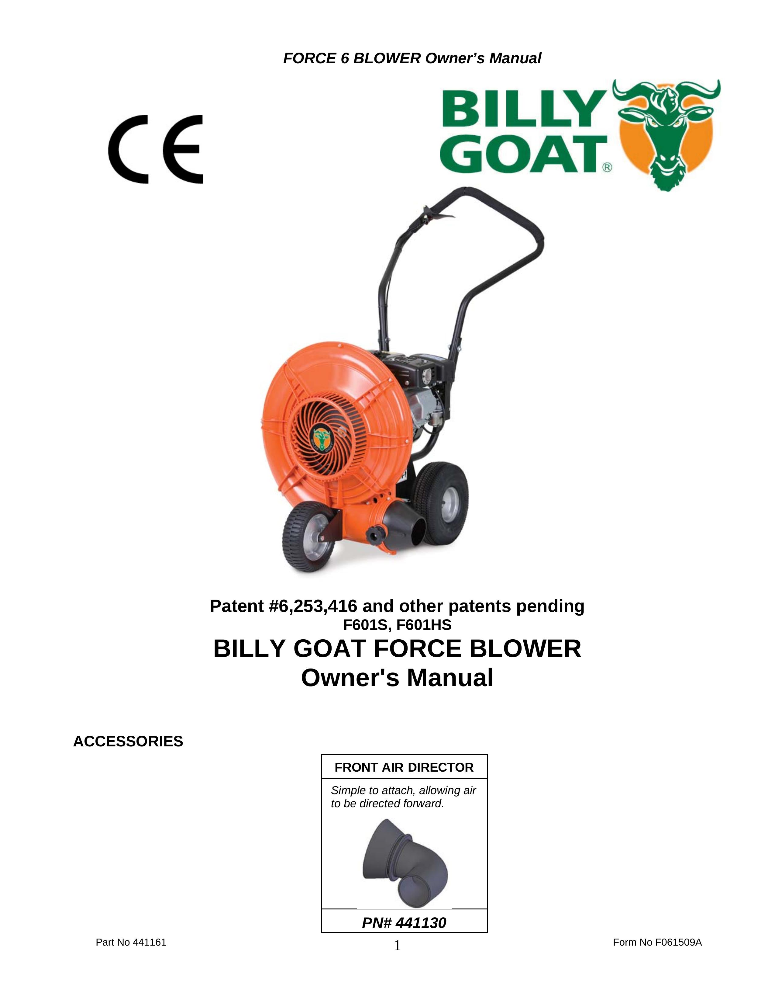 Billy Goat F601S Blower User Manual