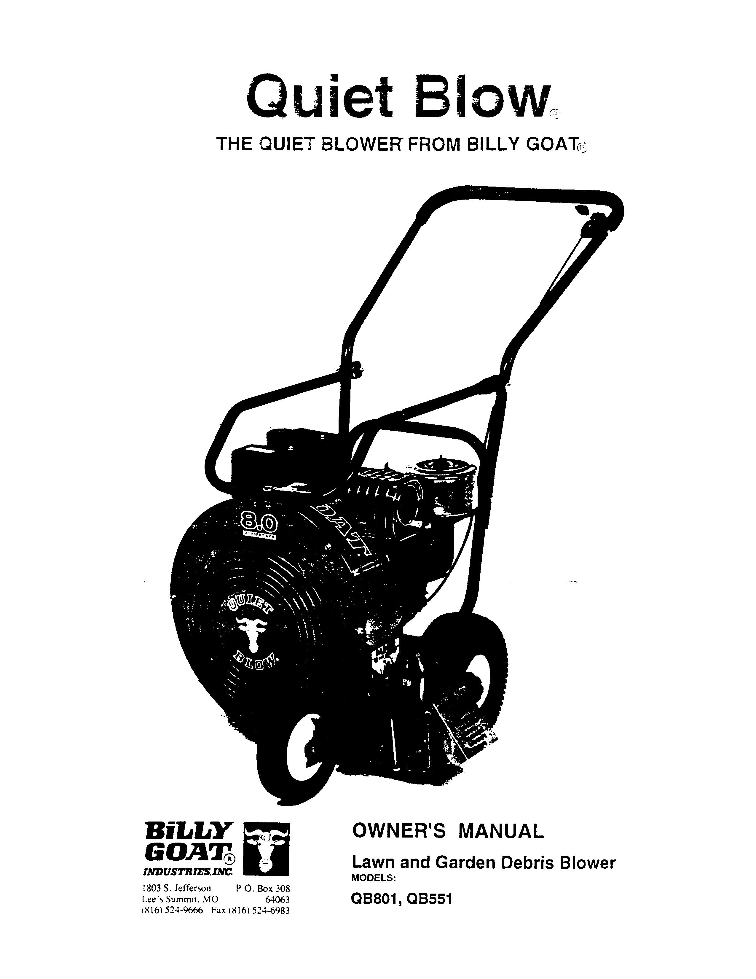 Billy Goat QB551 Blower User Manual