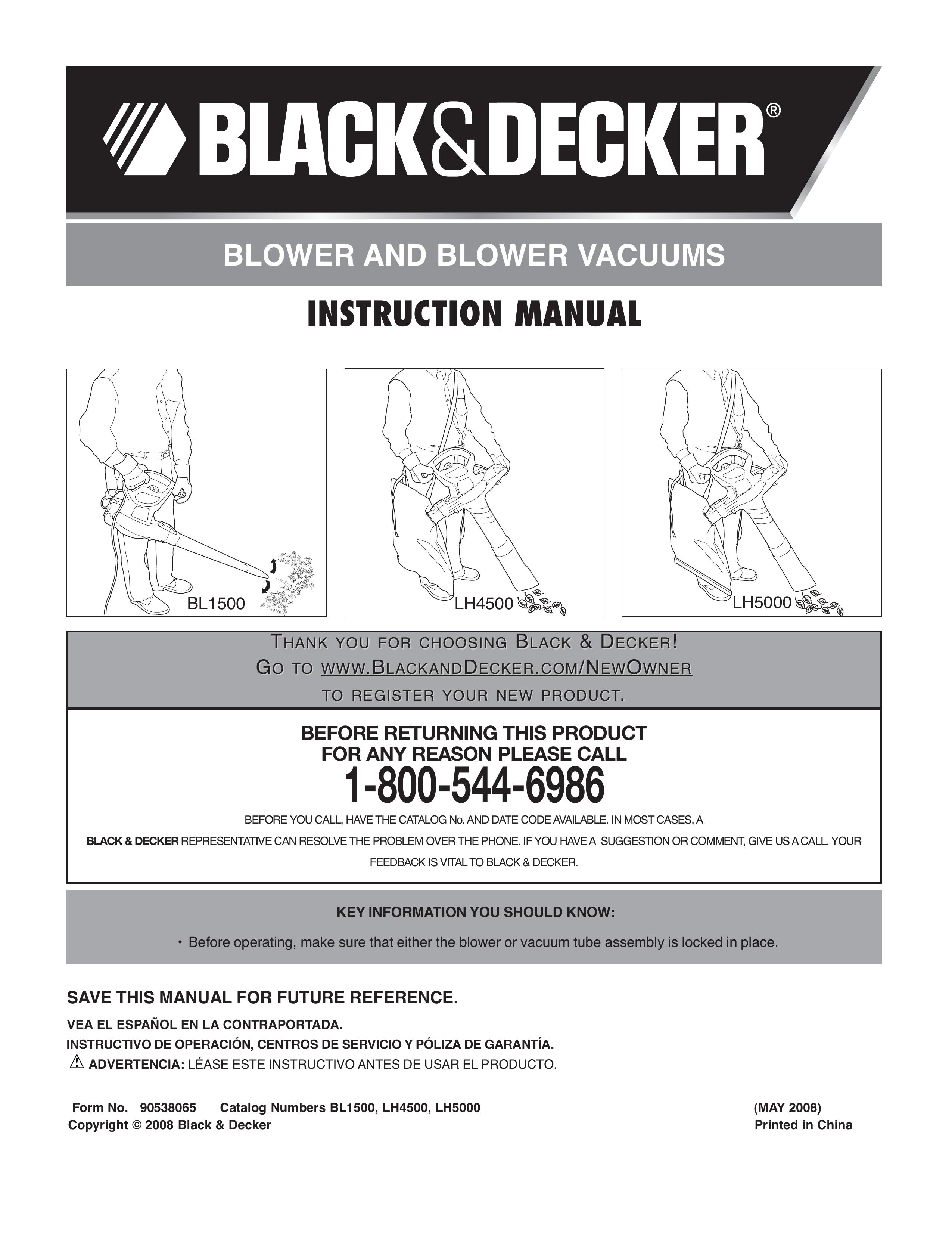 Black & Decker 90538065 Blower User Manual