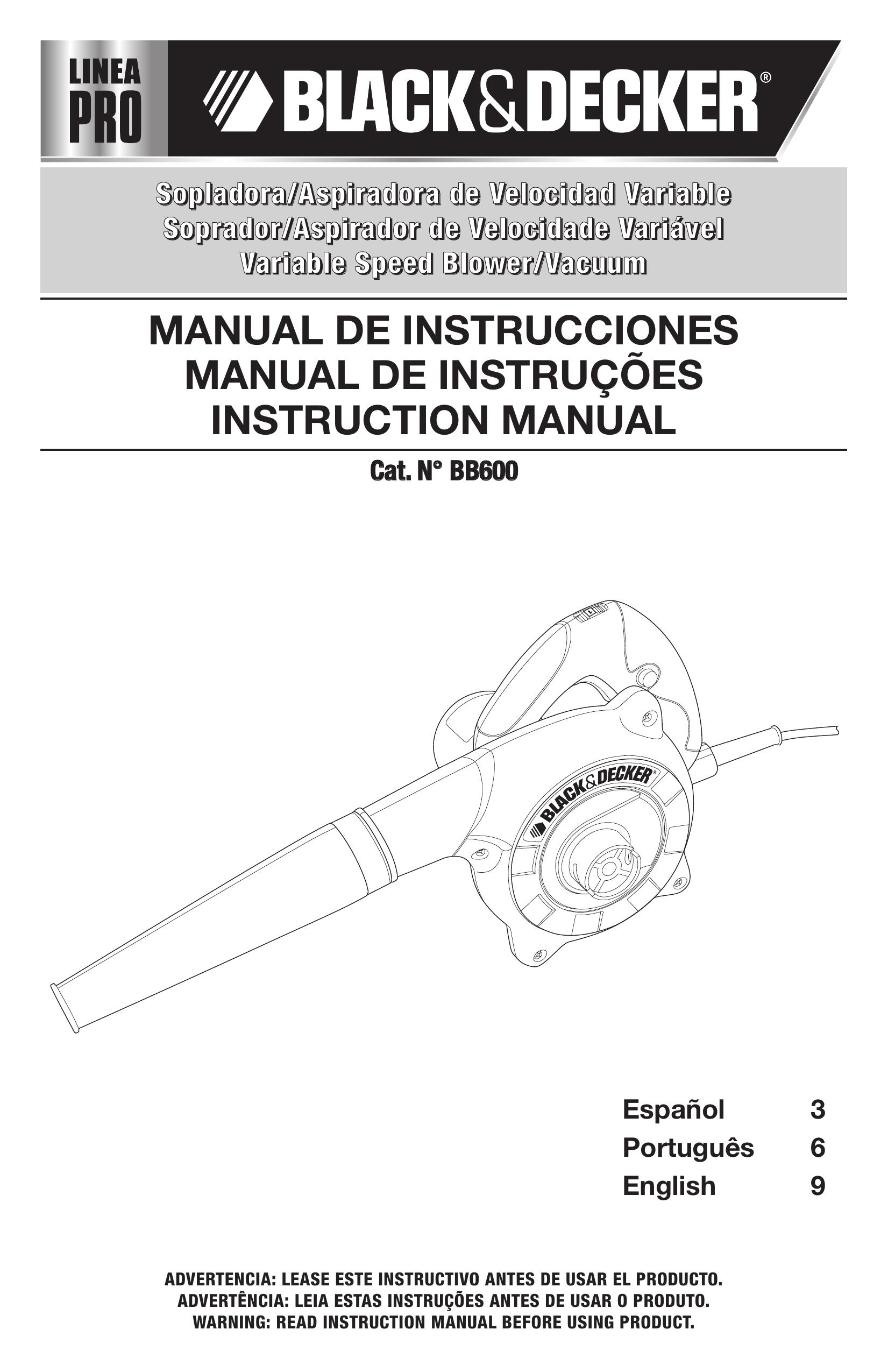 Black & Decker BB6600 Blower User Manual