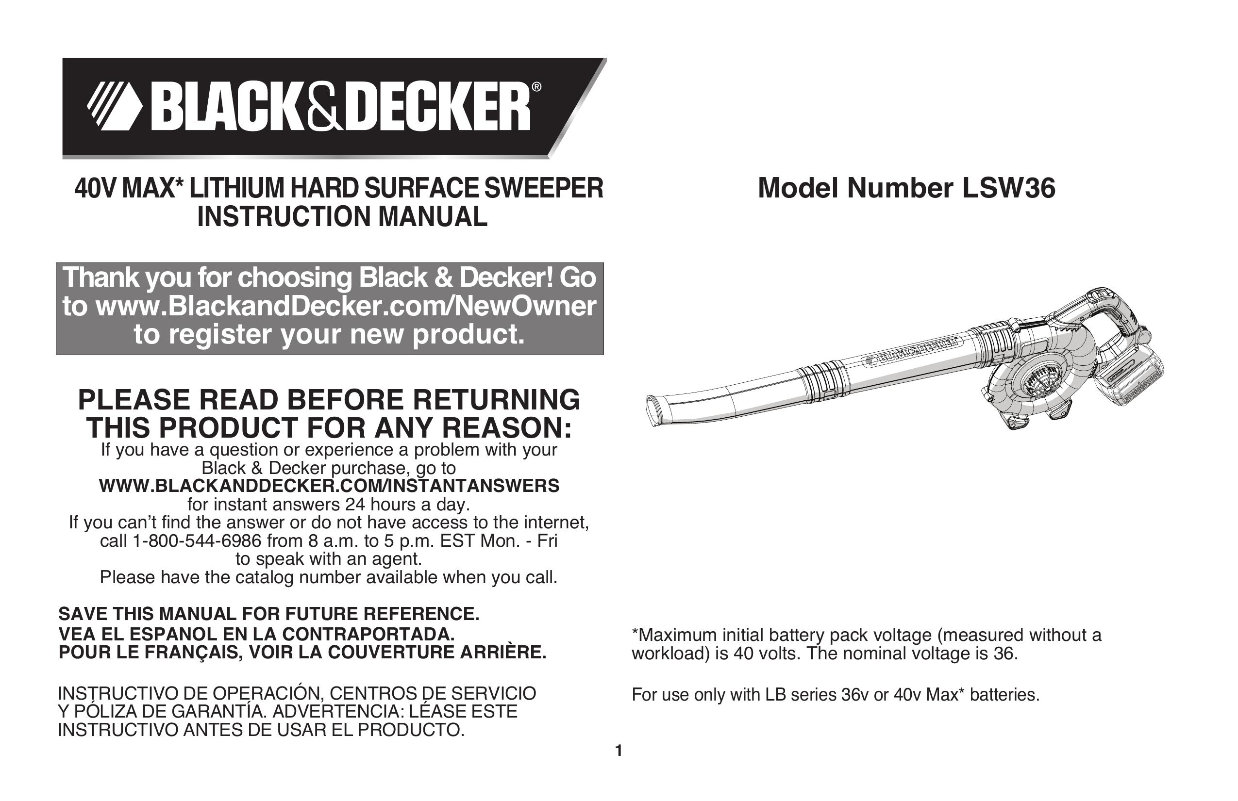 Black & Decker LSW36 Blower User Manual